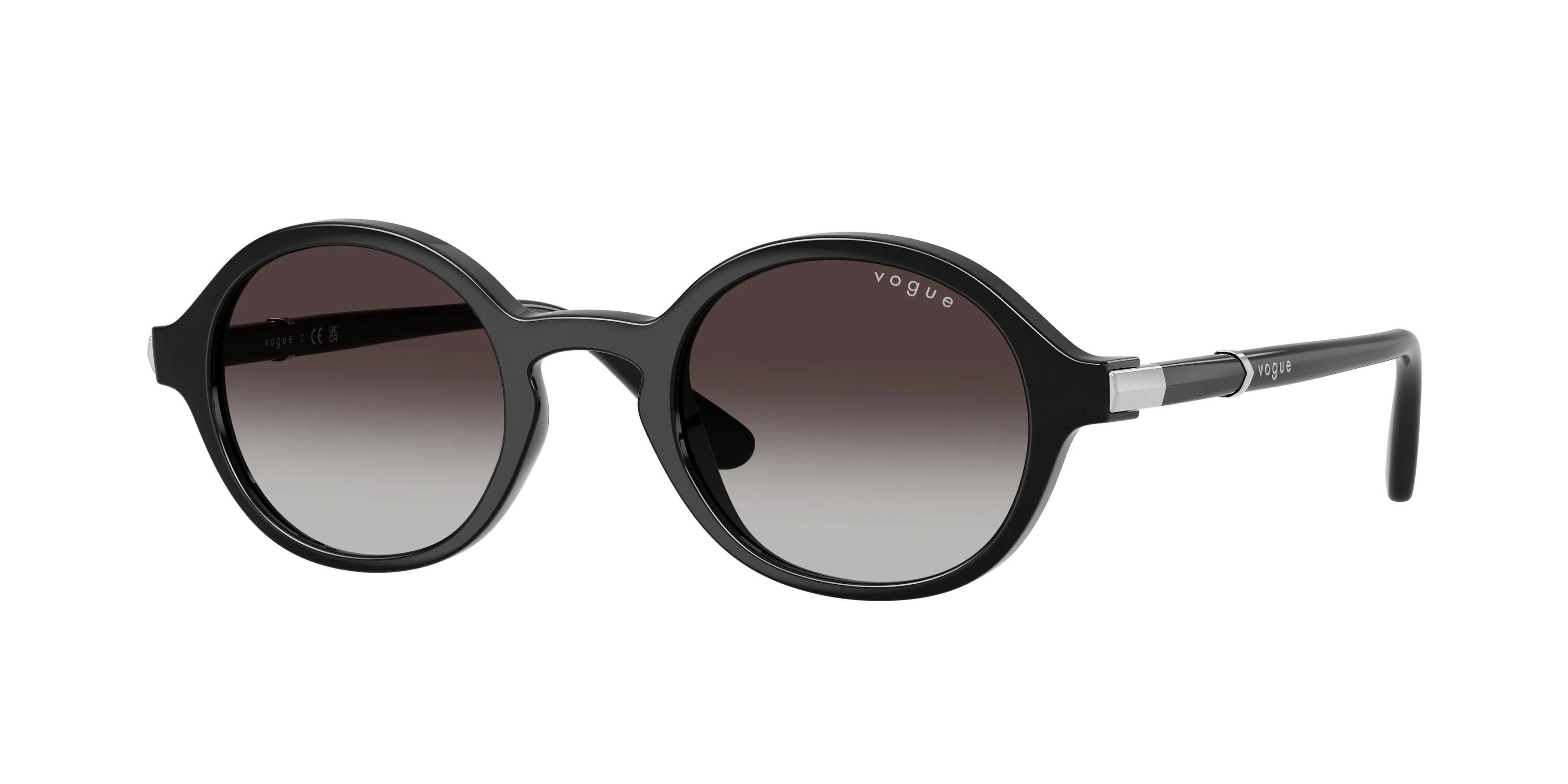 VOGUE EYEWEAR VO5692S W44/8G Occhiali da sole Nylon Nero Grigio Rotonda Normale Sfumato - immagine 1