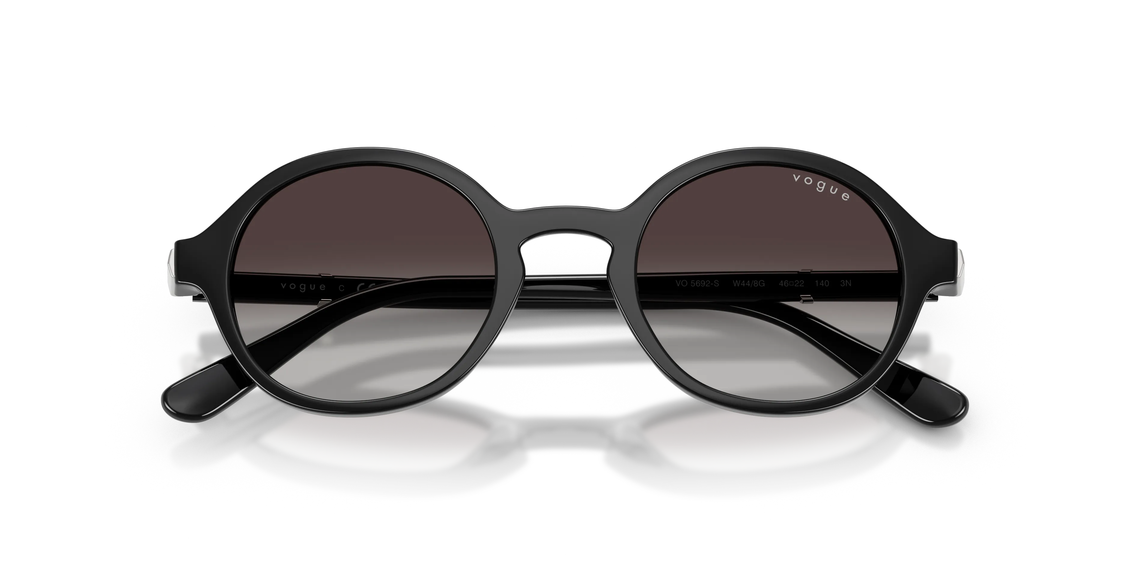 VOGUE EYEWEAR VO5692S W44/8G Occhiali da sole Nylon Nero Grigio Rotonda Normale Sfumato - immagine 2