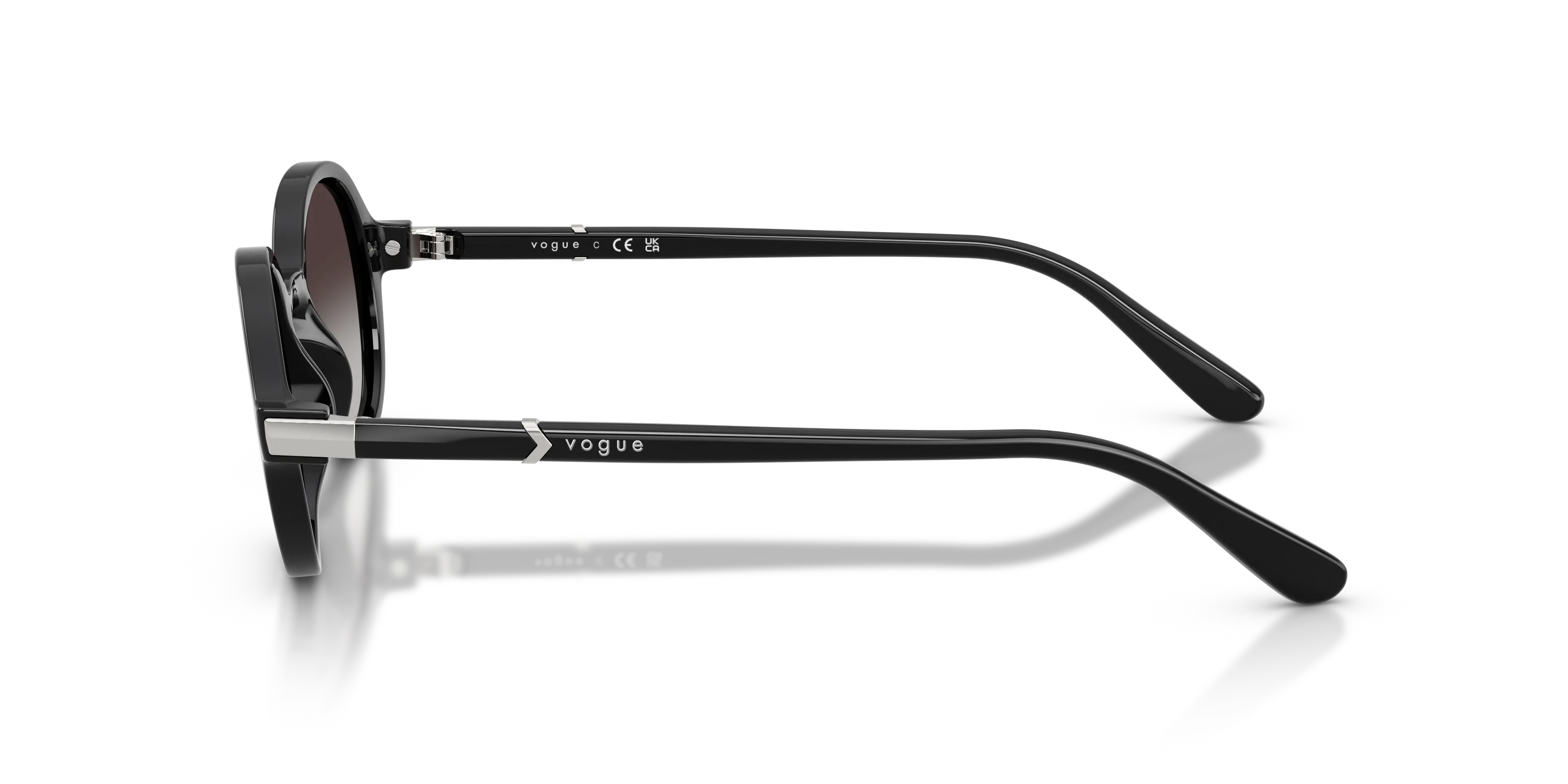 VOGUE EYEWEAR VO5692S W44/8G Occhiali da sole Nylon Nero Grigio Rotonda Normale Sfumato - immagine 4