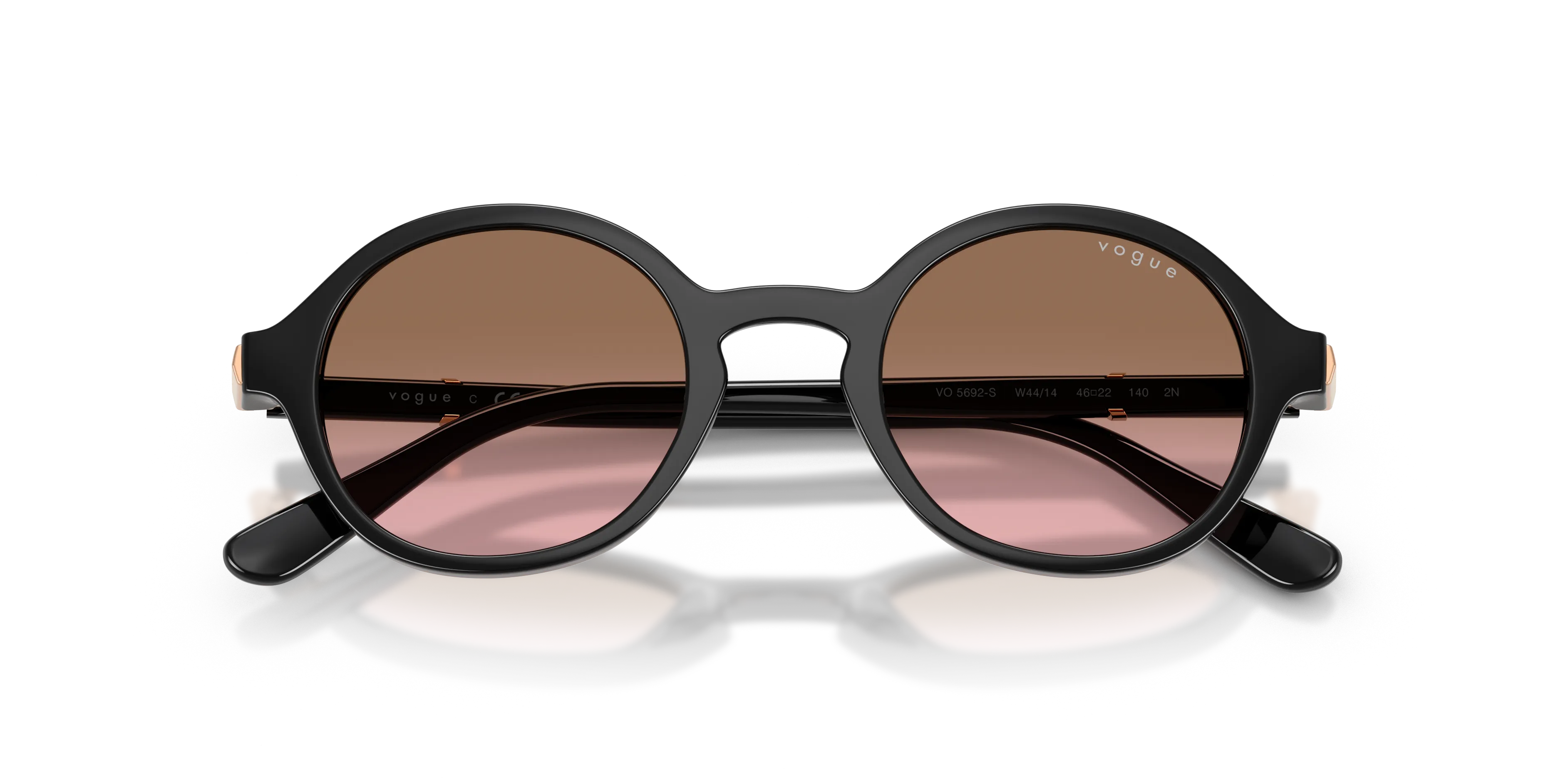 VOGUE EYEWEAR VO5692S W44/14 Occhiali da sole Nylon Nero Rosa Rotonda Normale Sfumato - immagine 2