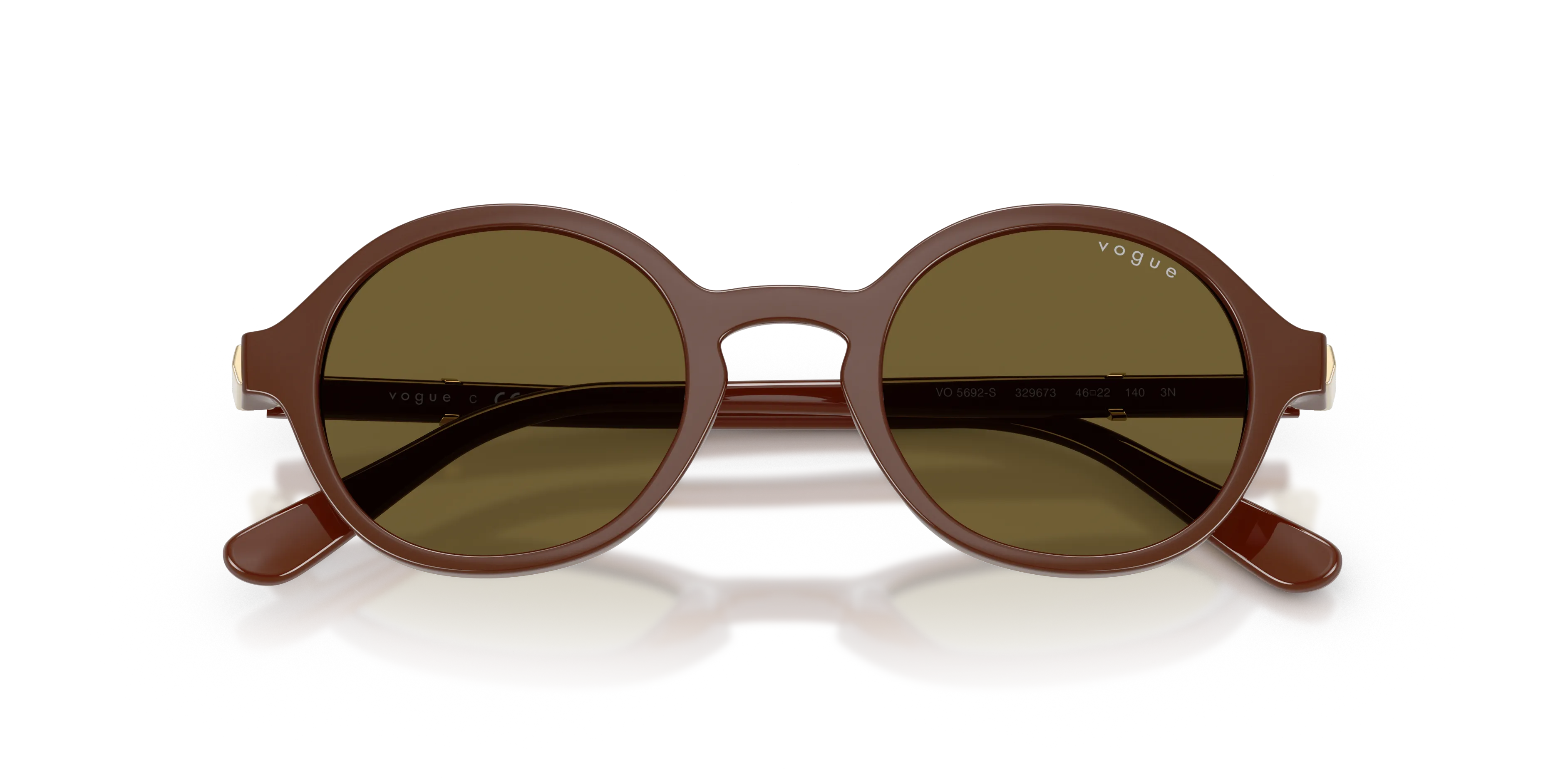 VOGUE EYEWEAR VO5692S 329673 Occhiali da sole Nylon Marrone Marrone Rotonda Normale - immagine 2