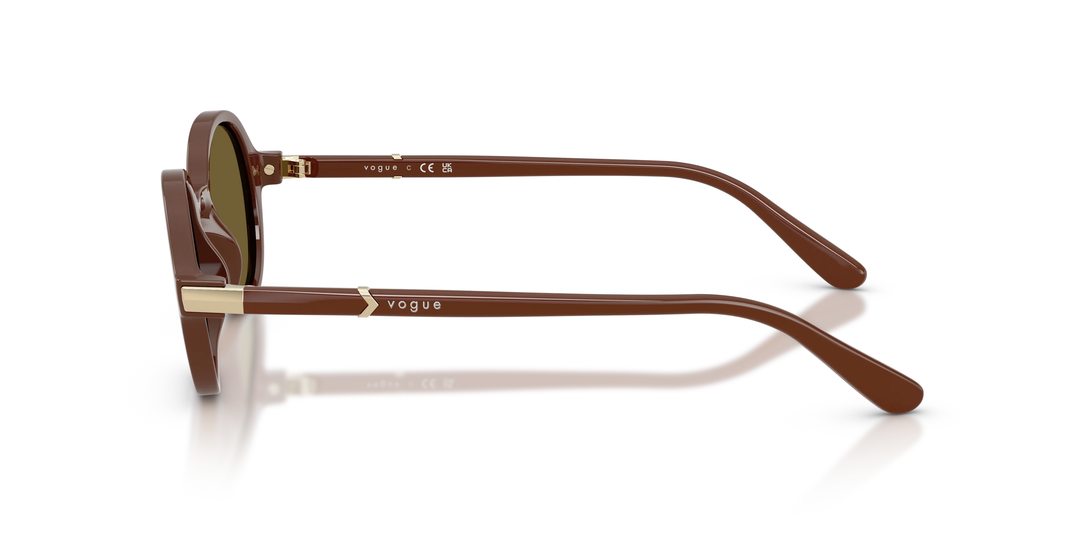 VOGUE EYEWEAR VO5692S 329673 Occhiali da sole Nylon Marrone Marrone Rotonda Normale - immagine 4