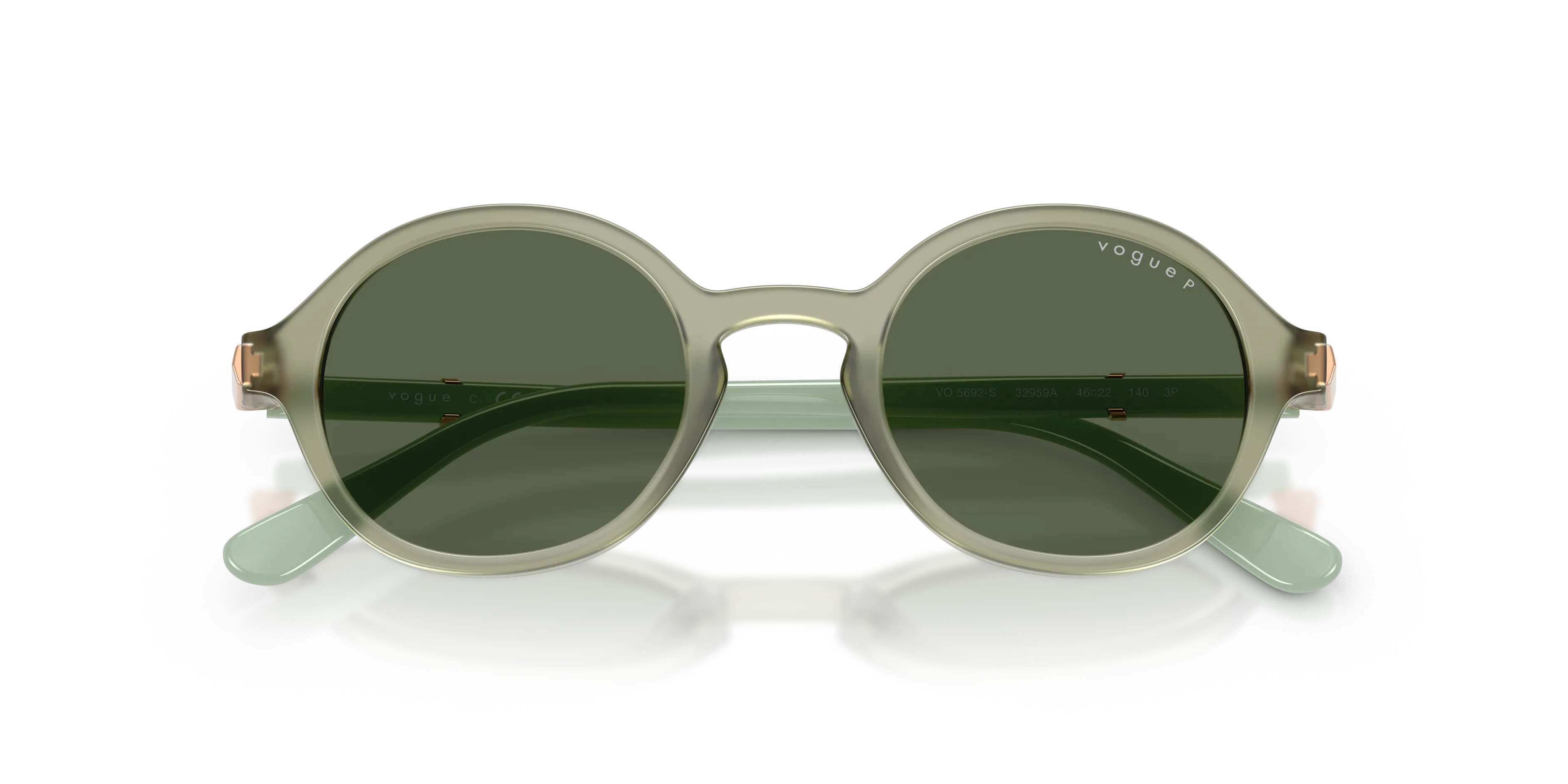 VOGUE EYEWEAR VO5692S 32959A Occhiali da sole Nylon Verde Verde Rotonda Polarizzata - immagine 2