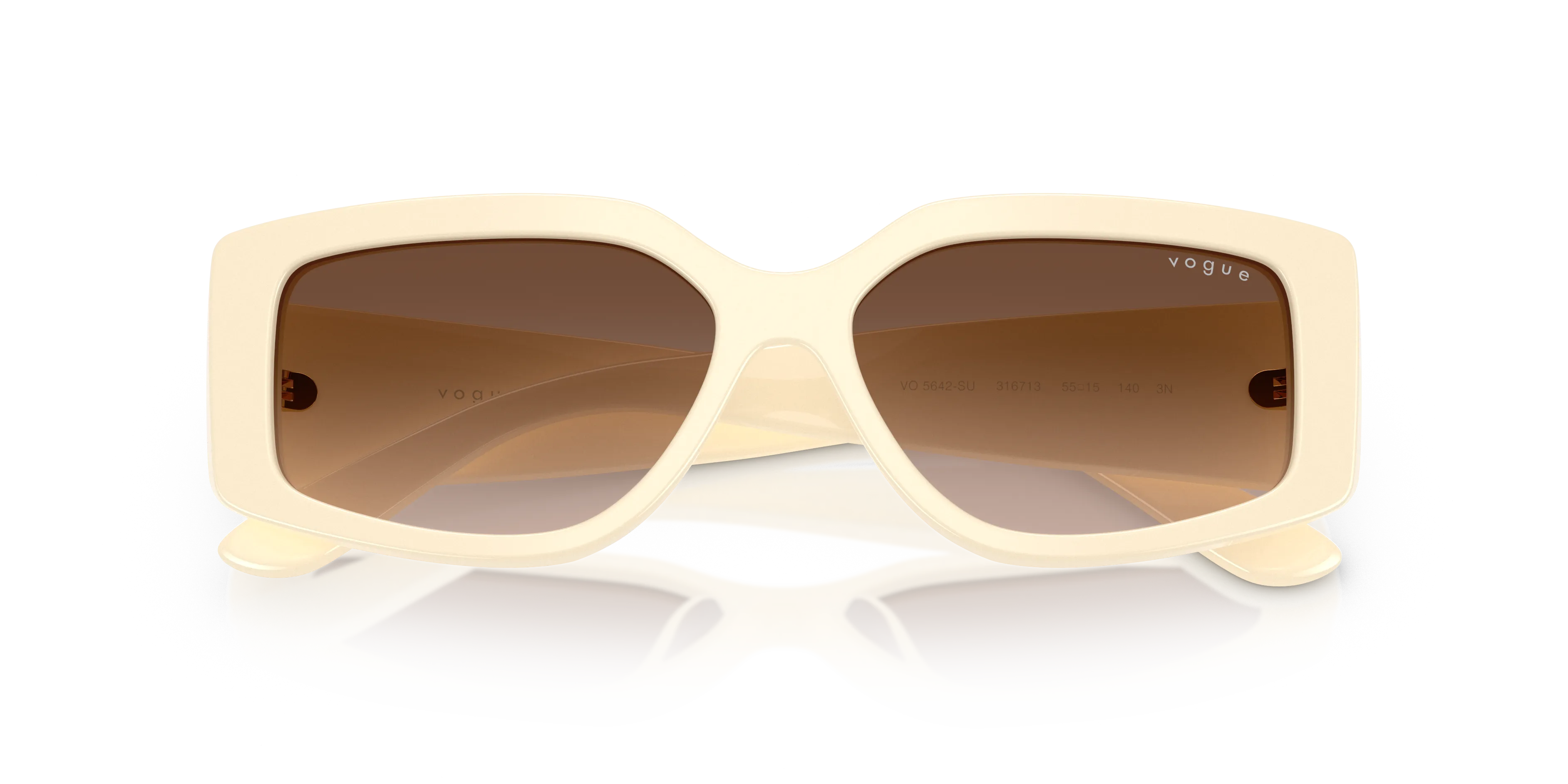 VOGUE EYEWEAR VO5642SU 316713 Occhiali da sole Acetato Bianco Marrone Squadrata Normale Sfumato - immagine 2