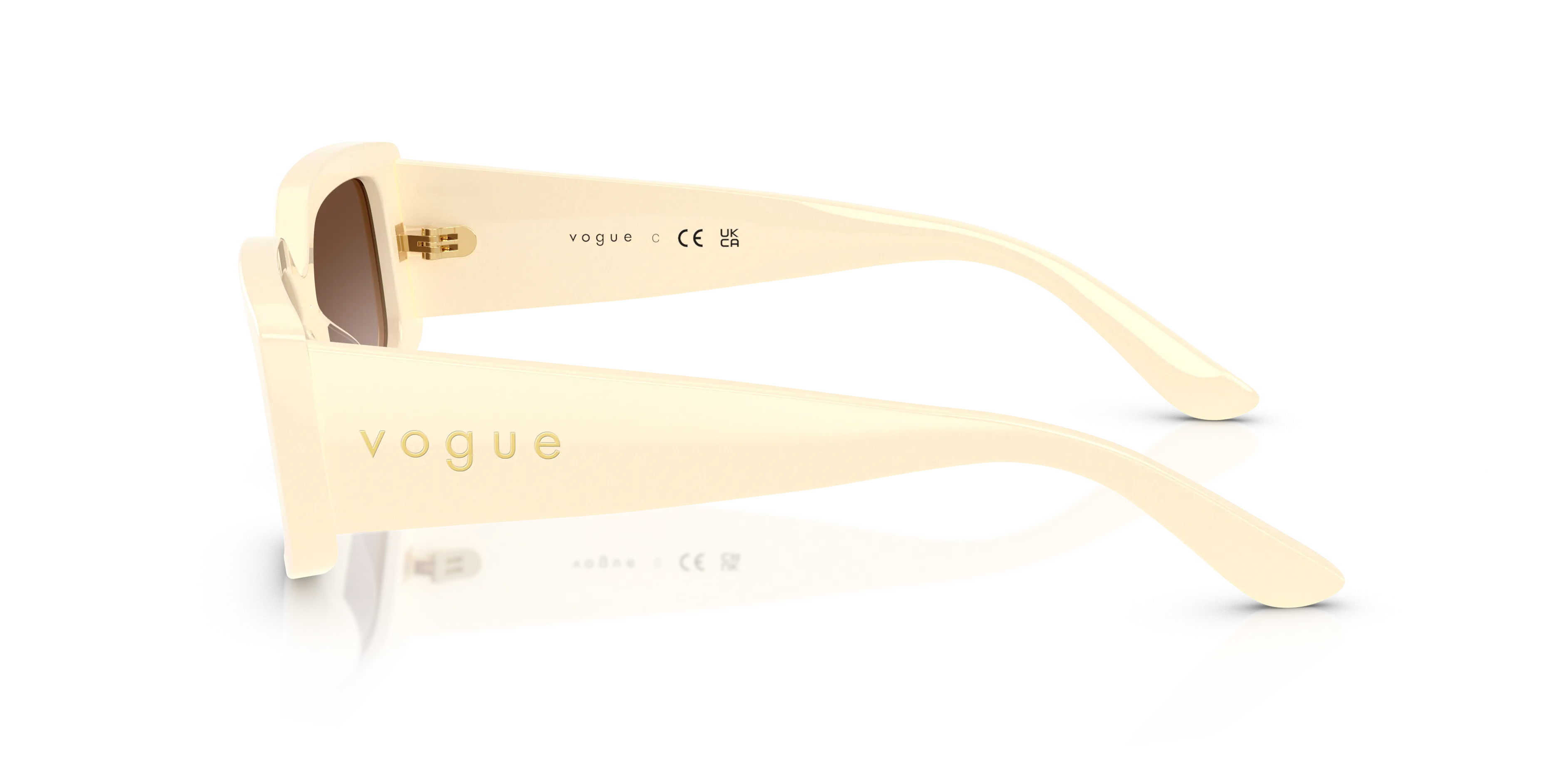 VOGUE EYEWEAR VO5642SU 316713 Occhiali da sole Acetato Bianco Marrone Squadrata Normale Sfumato - immagine 4