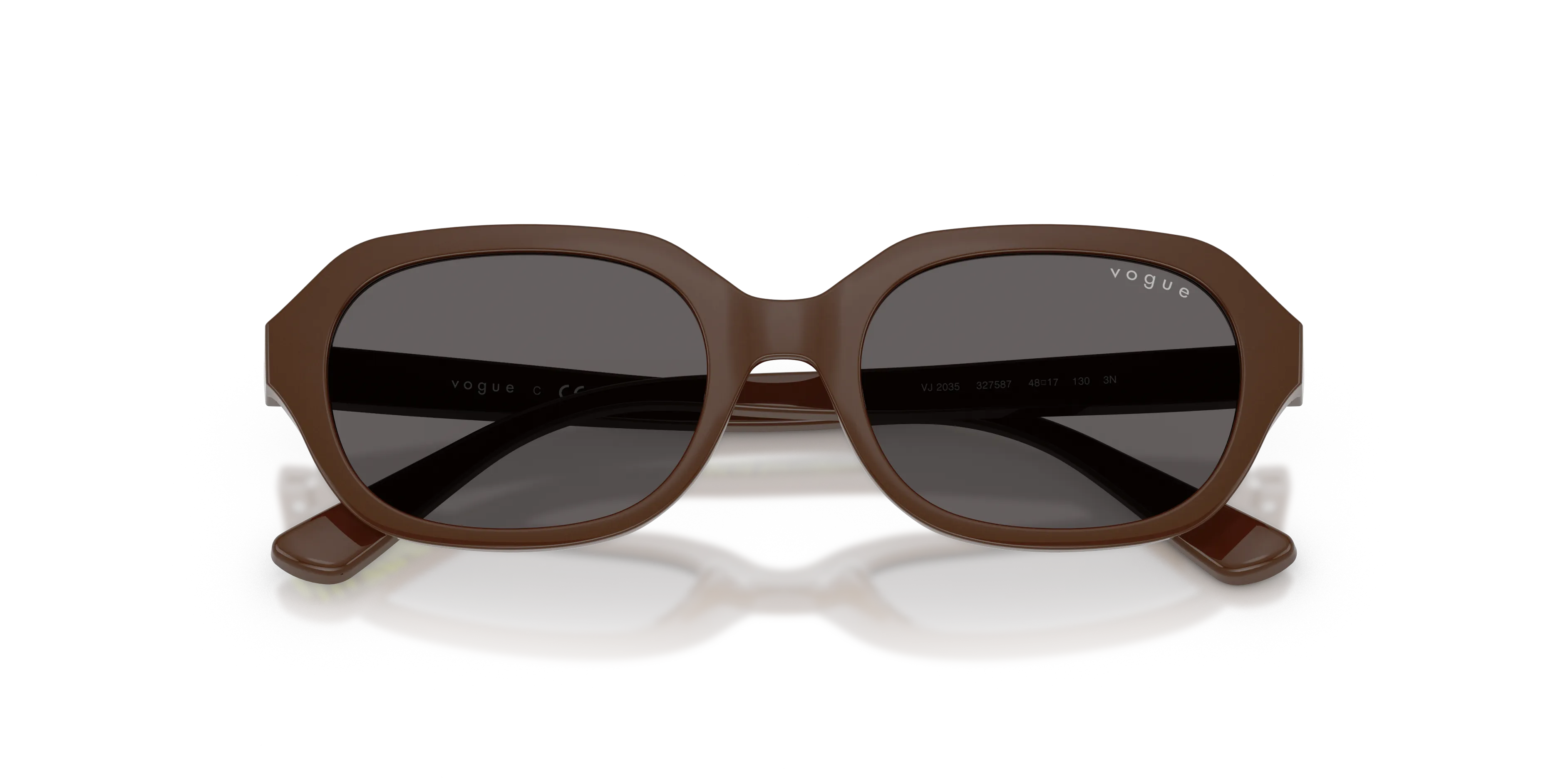 VOGUE EYEWEAR VJ2035 327587 Occhiali da sole Nylon Marrone Grigio Geometrica Normale - immagine 2