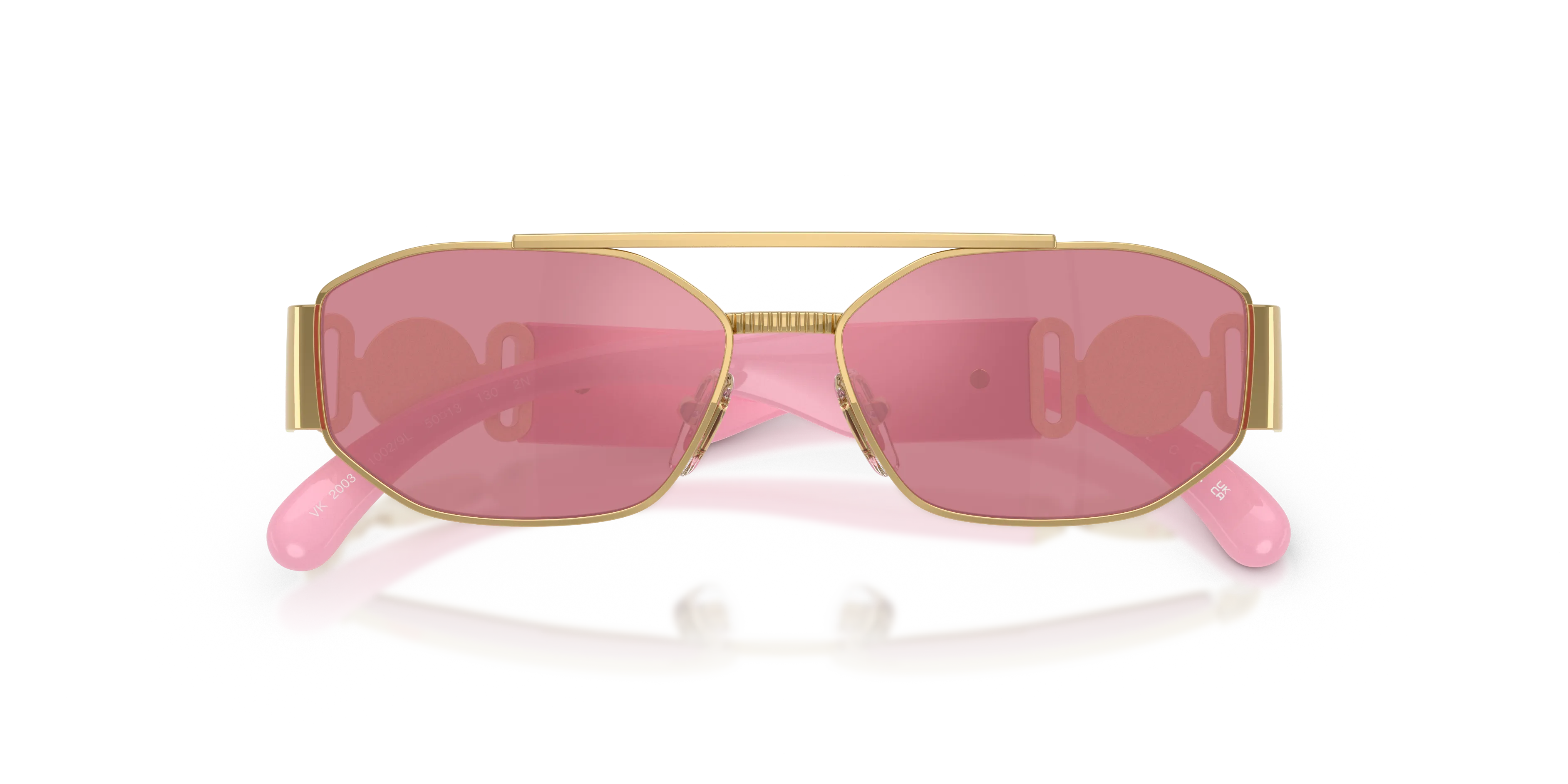 Versace VK2003 10029L Occhiali da sole bambino Metallo Oro Rosa Squadrata Specchiate - immagine 2