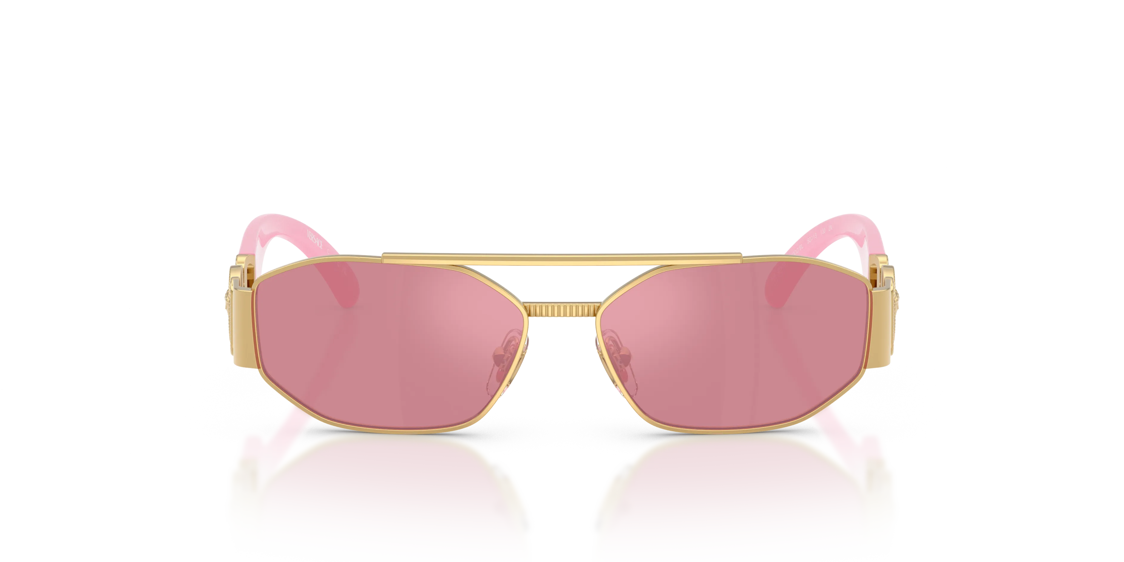 Versace VK2003 10029L Occhiali da sole bambino Metallo Oro Rosa Squadrata Specchiate - immagine 3
