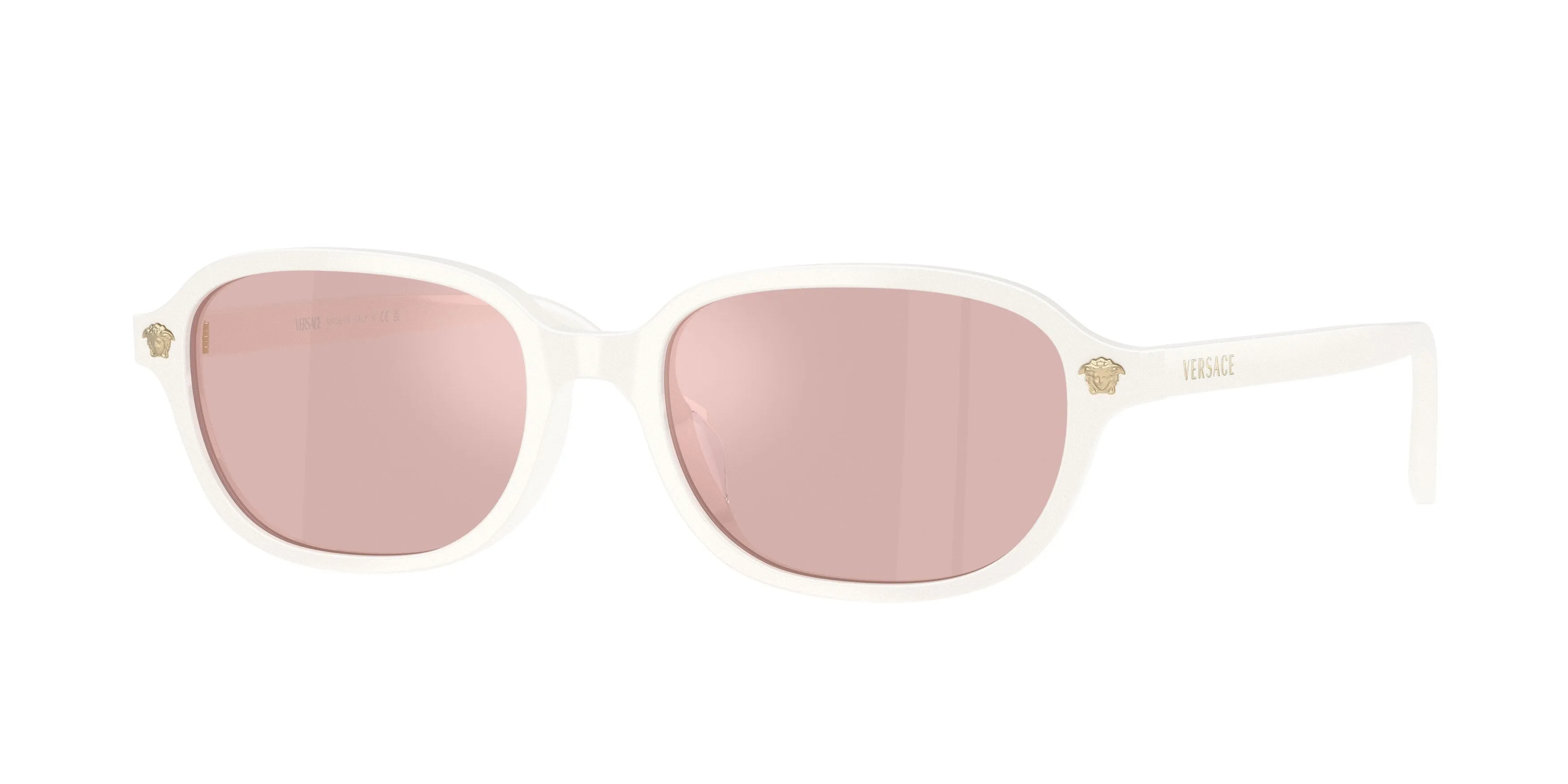 Versace VE4514D 55441T Occhiali da sole Acetato Bianco Rosa Pillow Specchiate - immagine 1