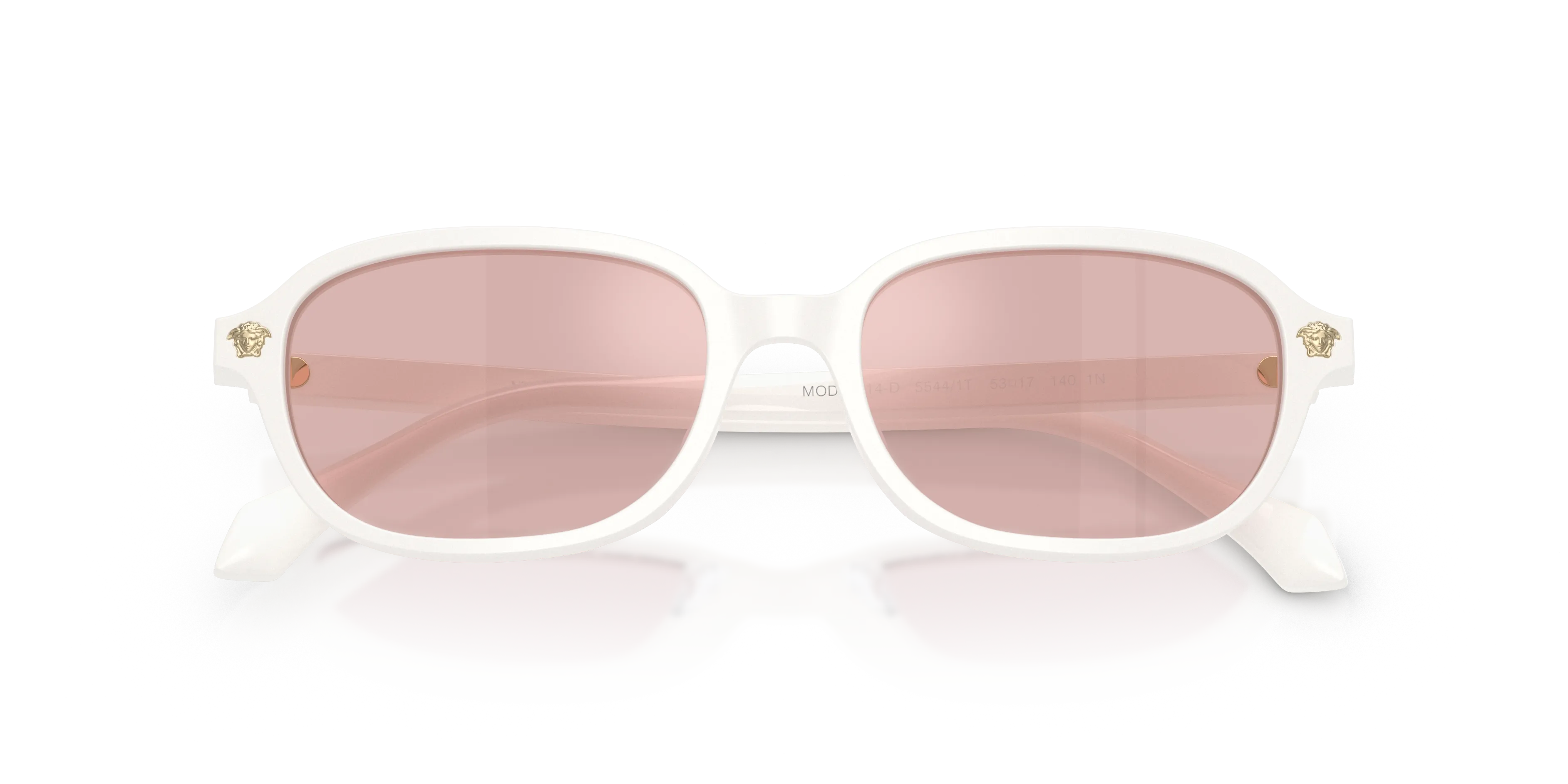 Versace VE4514D 55441T Occhiali da sole Acetato Bianco Rosa Pillow Specchiate - immagine 2