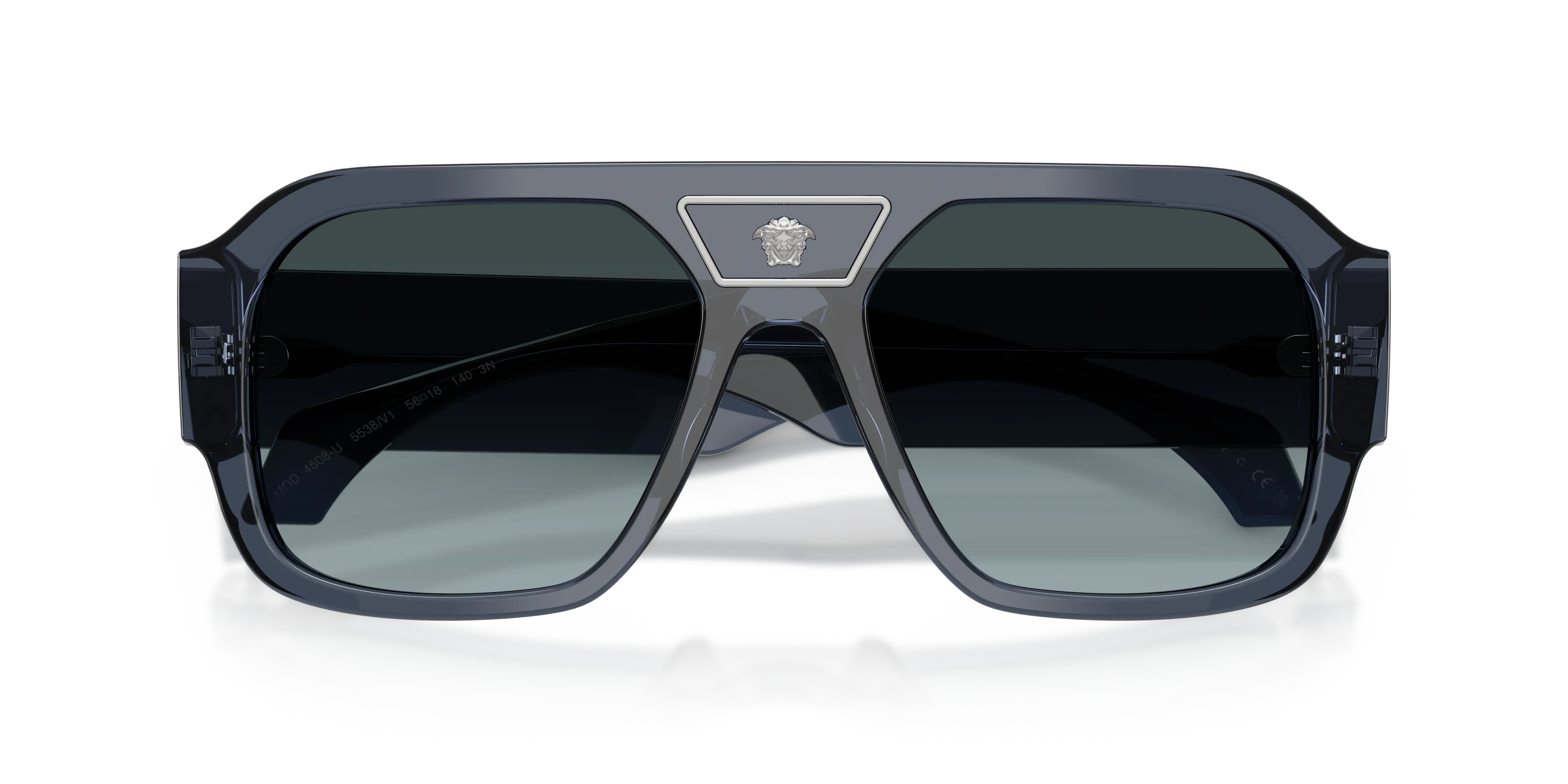 Versace VE4508U 5538V1 Occhiali da sole Acetato Blu Blu Squadrata Normale Sfumato - immagine 2