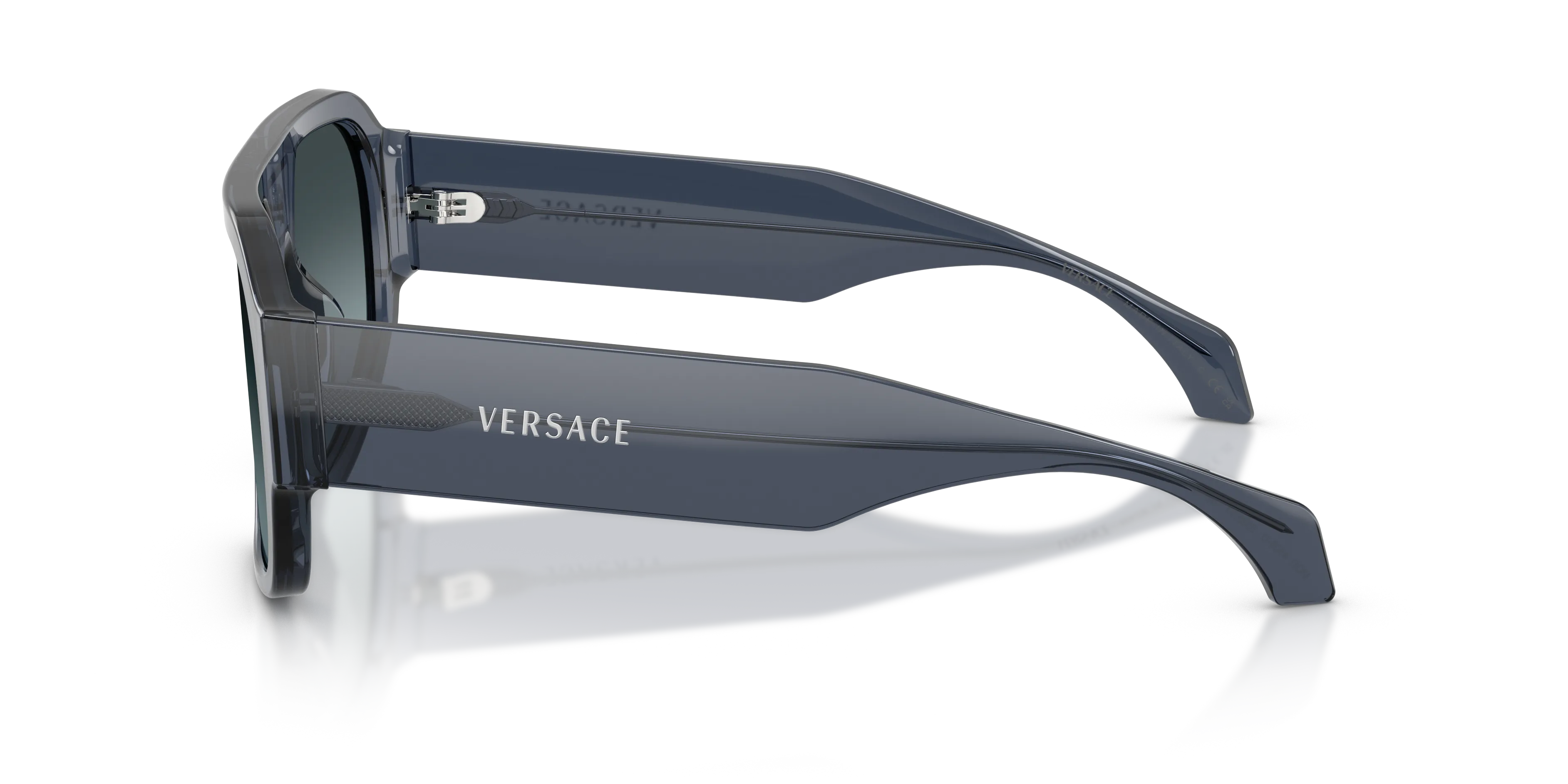 Versace VE4508U 5538V1 Occhiali da sole Acetato Blu Blu Squadrata Normale Sfumato - immagine 4