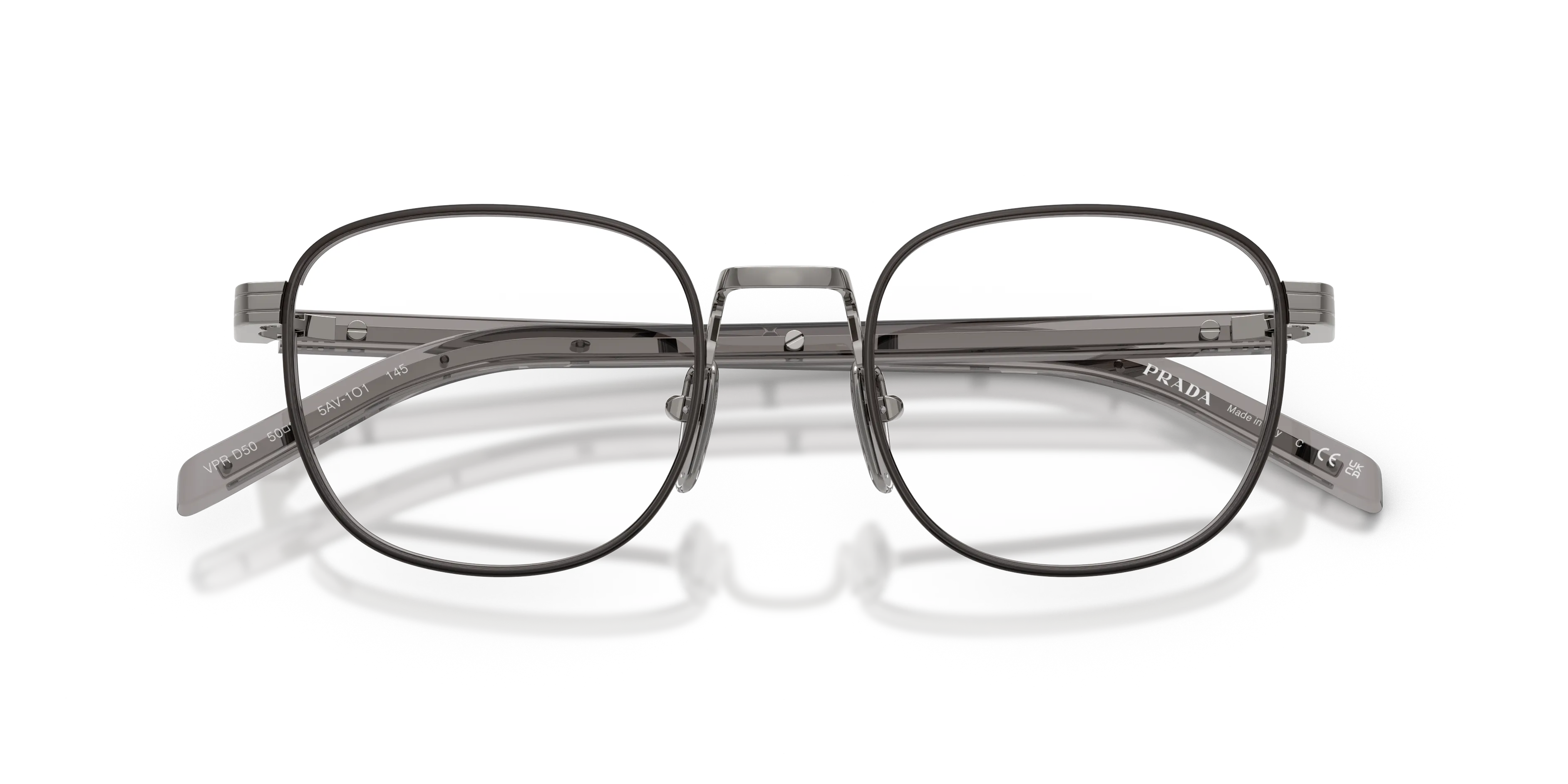 Prada PR D50V 5AV1O1 Montature da vista Metallo Grigio Trasparente Pantos Normale - immagine 2
