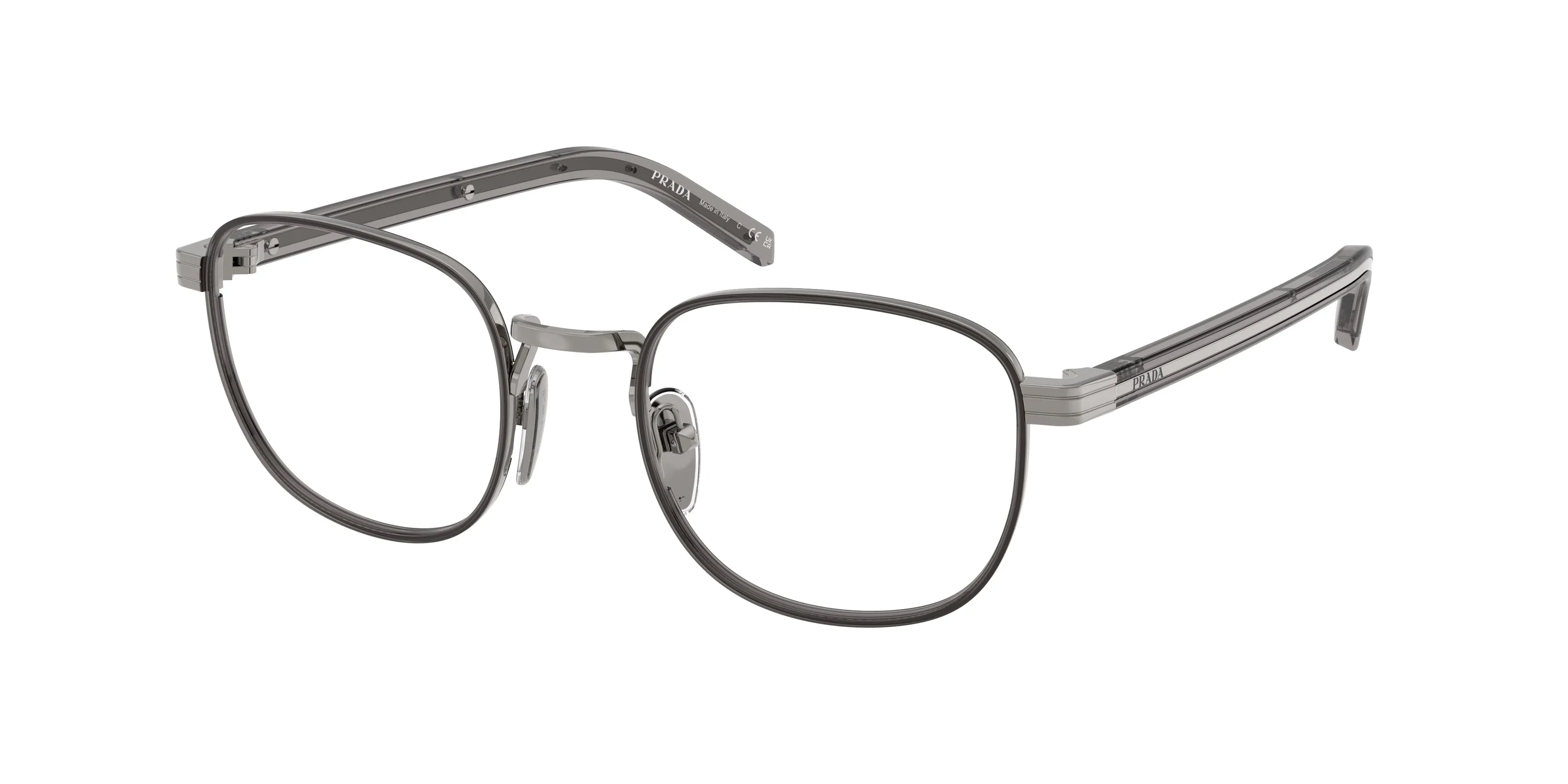 Prada PR D50V 5AV1O1 Montature da vista Metallo Grigio Trasparente Pantos Normale - immagine 1