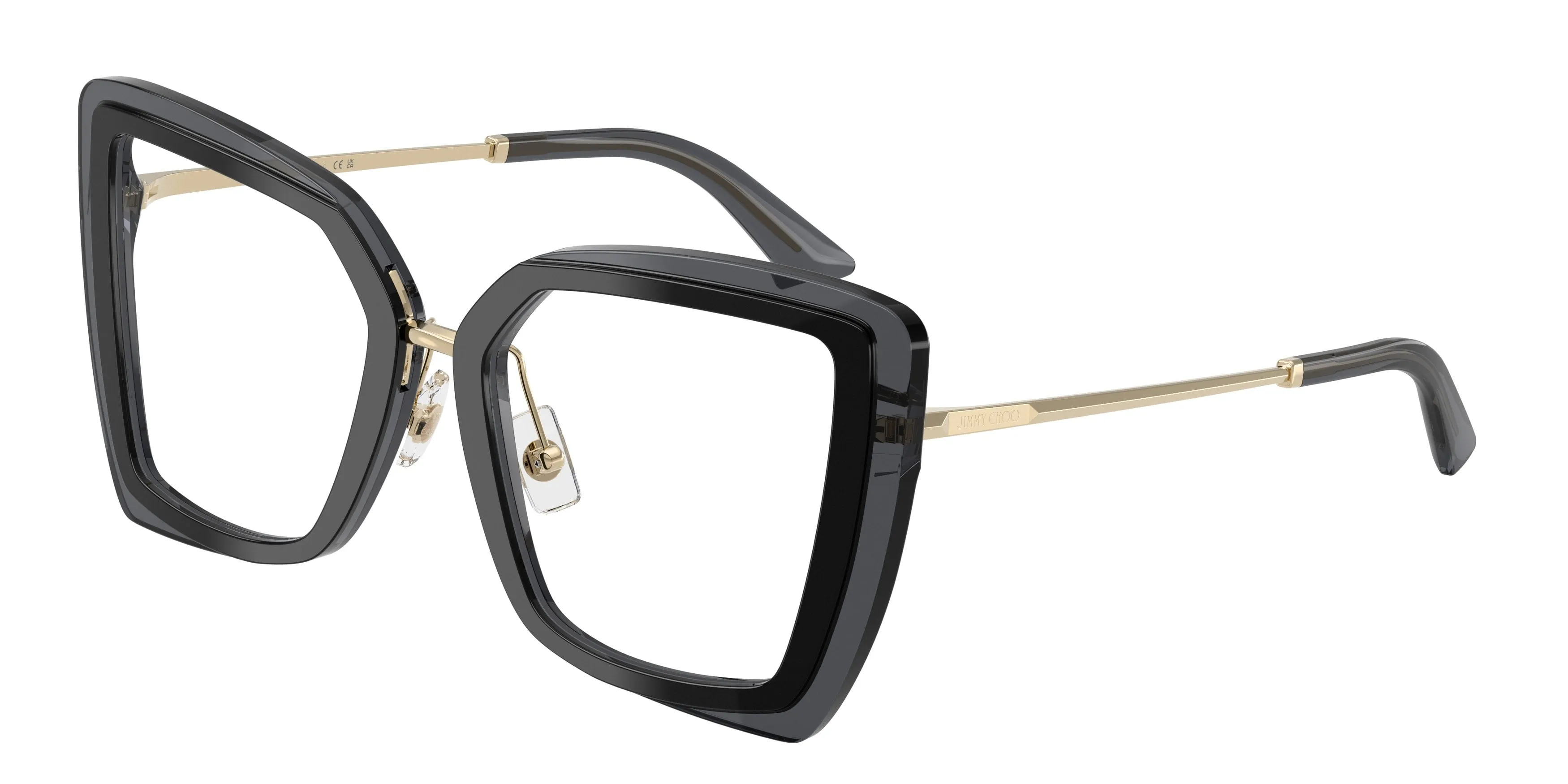 Jimmy Choo JC3059 5103 Montature da vista Acetato Nero Trasparente Farfalla Normale - immagine 1