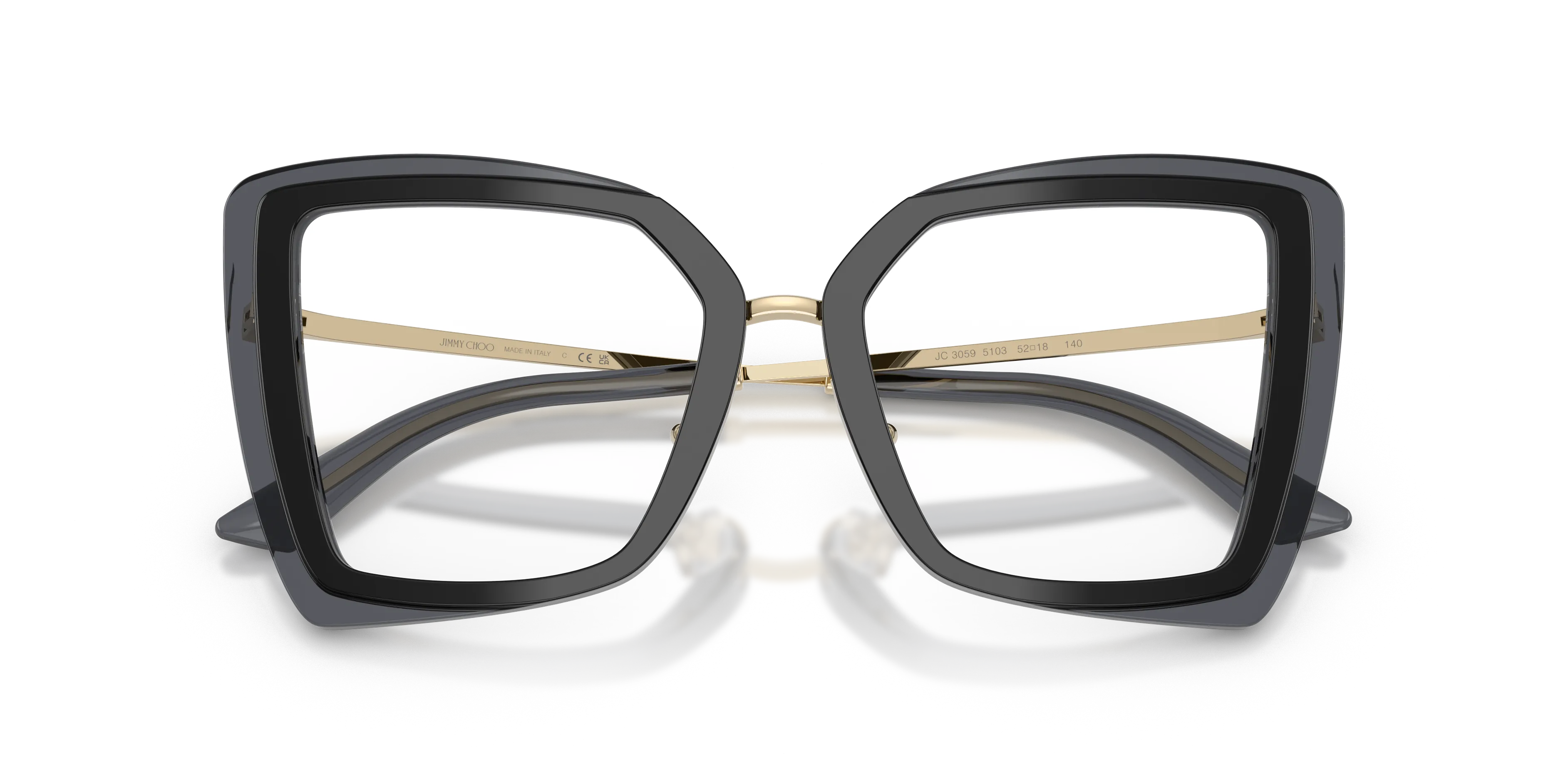 Jimmy Choo JC3059 5103 Montature da vista Acetato Nero Trasparente Farfalla Normale - immagine 2