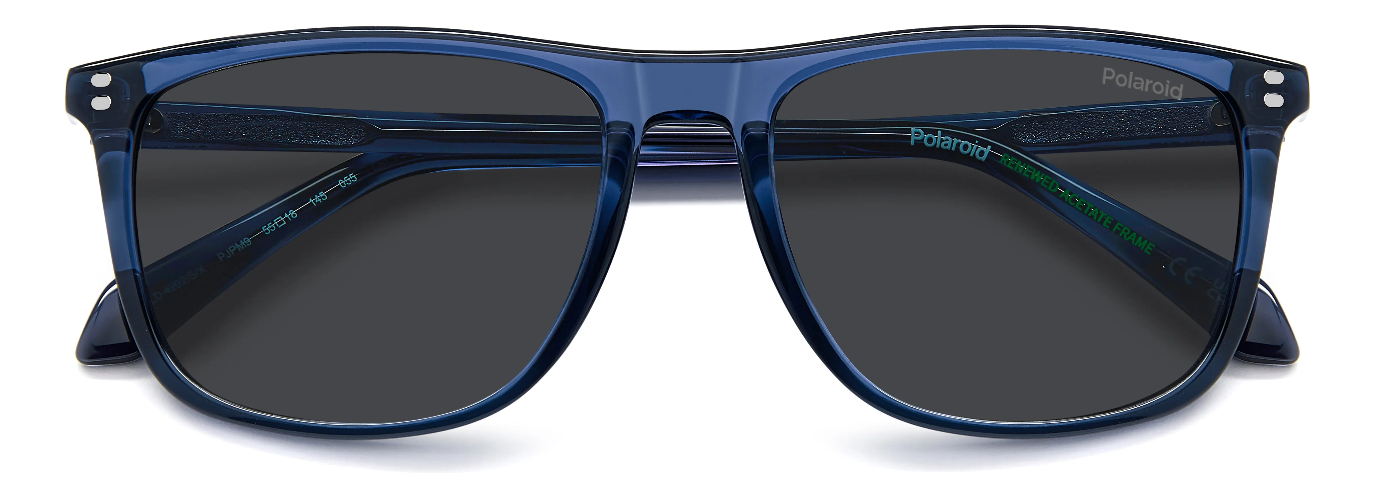 Polaroid PLD 4202/S/X PJP/M9 Occhiali da sole Acetato Blu Grigio Squadrata Polarizzata - immagine 3
