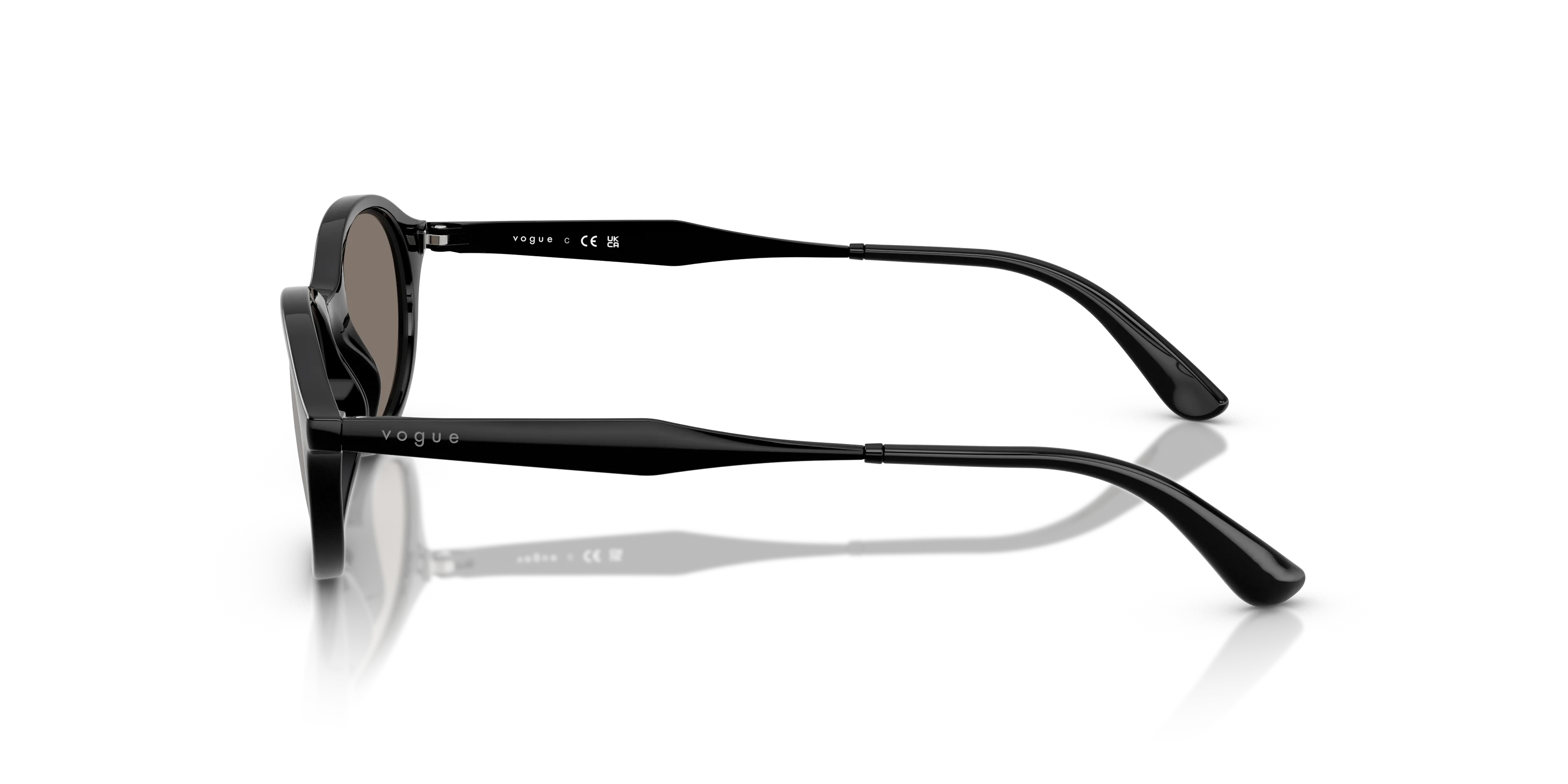VOGUE EYEWEAR VO5625S W44/6G Occhiali da sole Nylon Nero Grigio Rotonda Specchiate - immagine 4