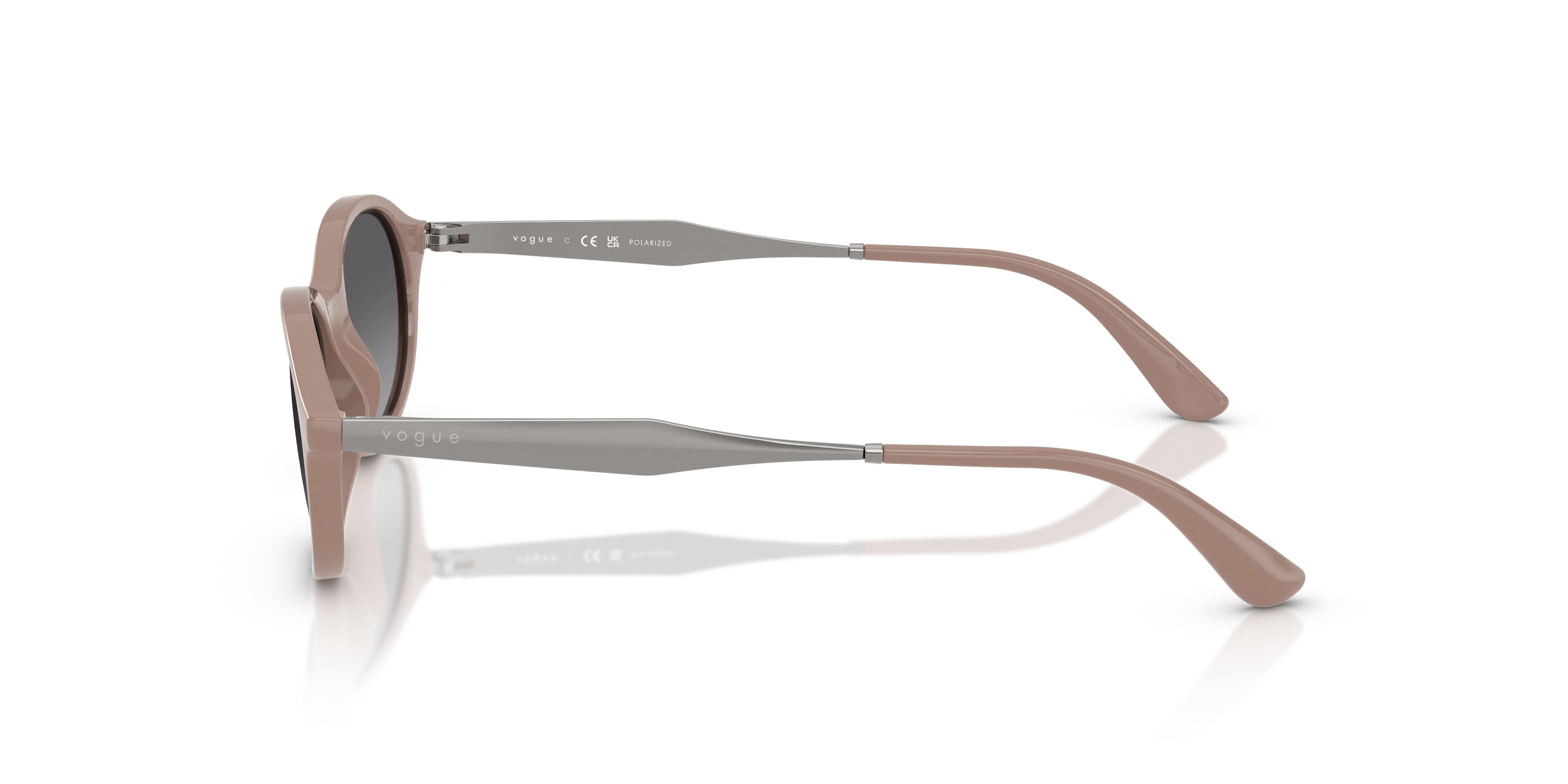 VOGUE EYEWEAR VO5625S 3272T3 Occhiali da sole Nylon Nero Grigio Rotonda Polarizzata Sfumato - immagine 4
