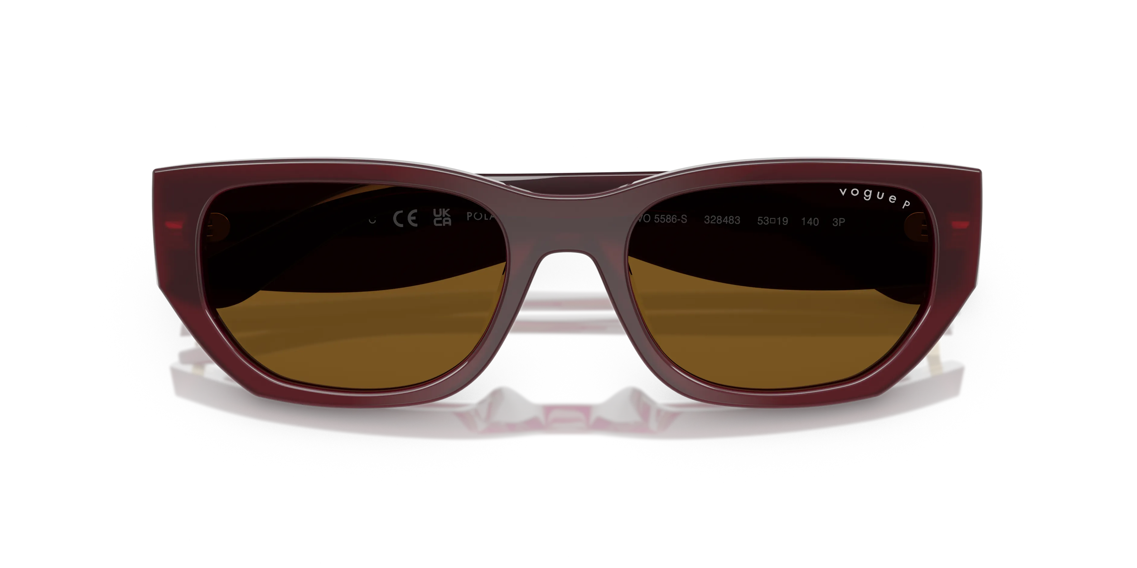 VOGUE EYEWEAR VO5586S 328483 Occhiali da sole Acetato Rosso Marrone Squadrata Polarizzata - immagine 2