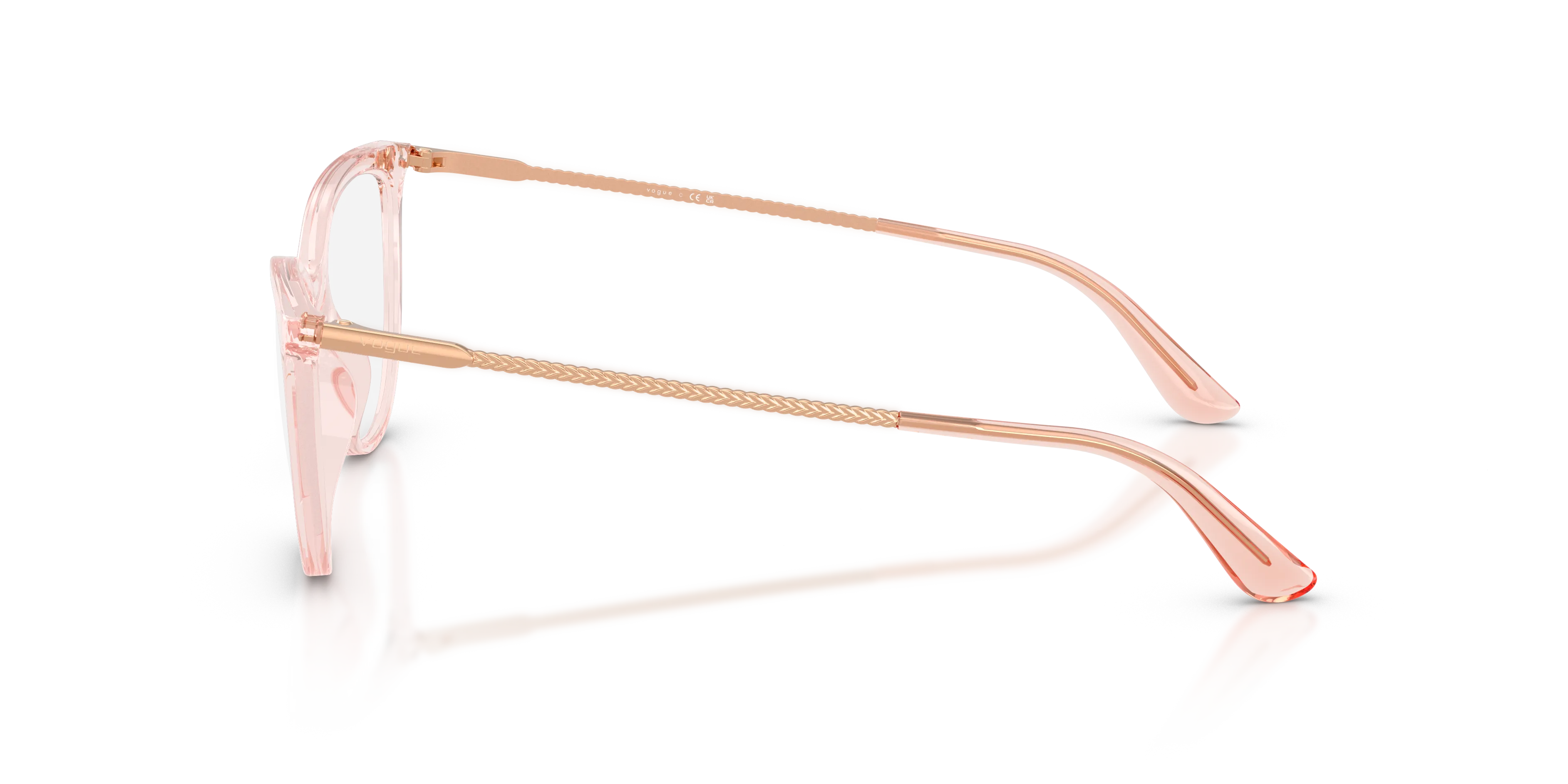 VOGUE EYEWEAR VO5239 2939 Montature da vista Iniettato Rosa Trasparente Cat Eye Normale - immagine 4