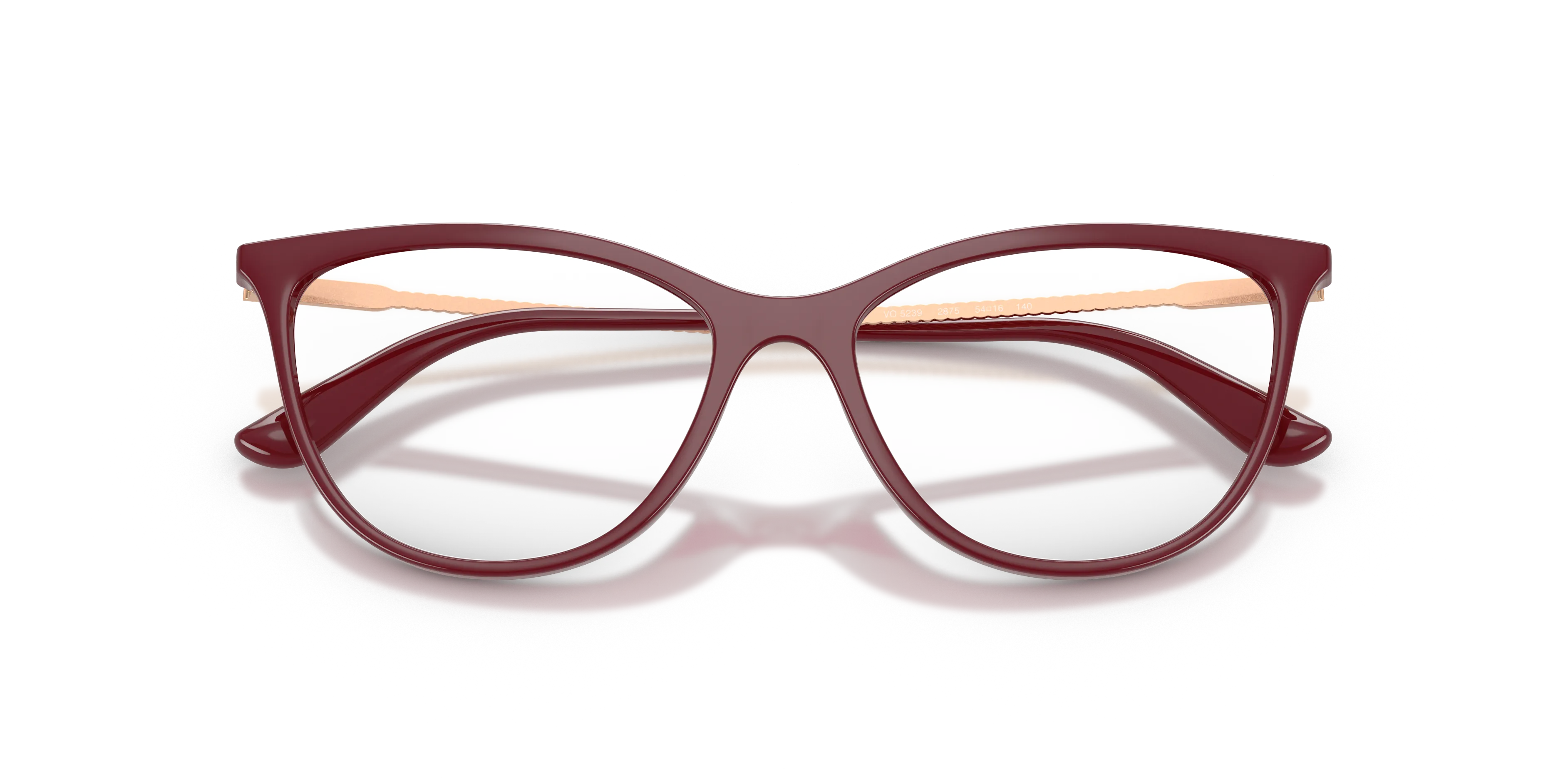 VOGUE EYEWEAR VO5239 2875 Montature da vista Iniettato Rosso Trasparente Cat Eye Normale - immagine 2