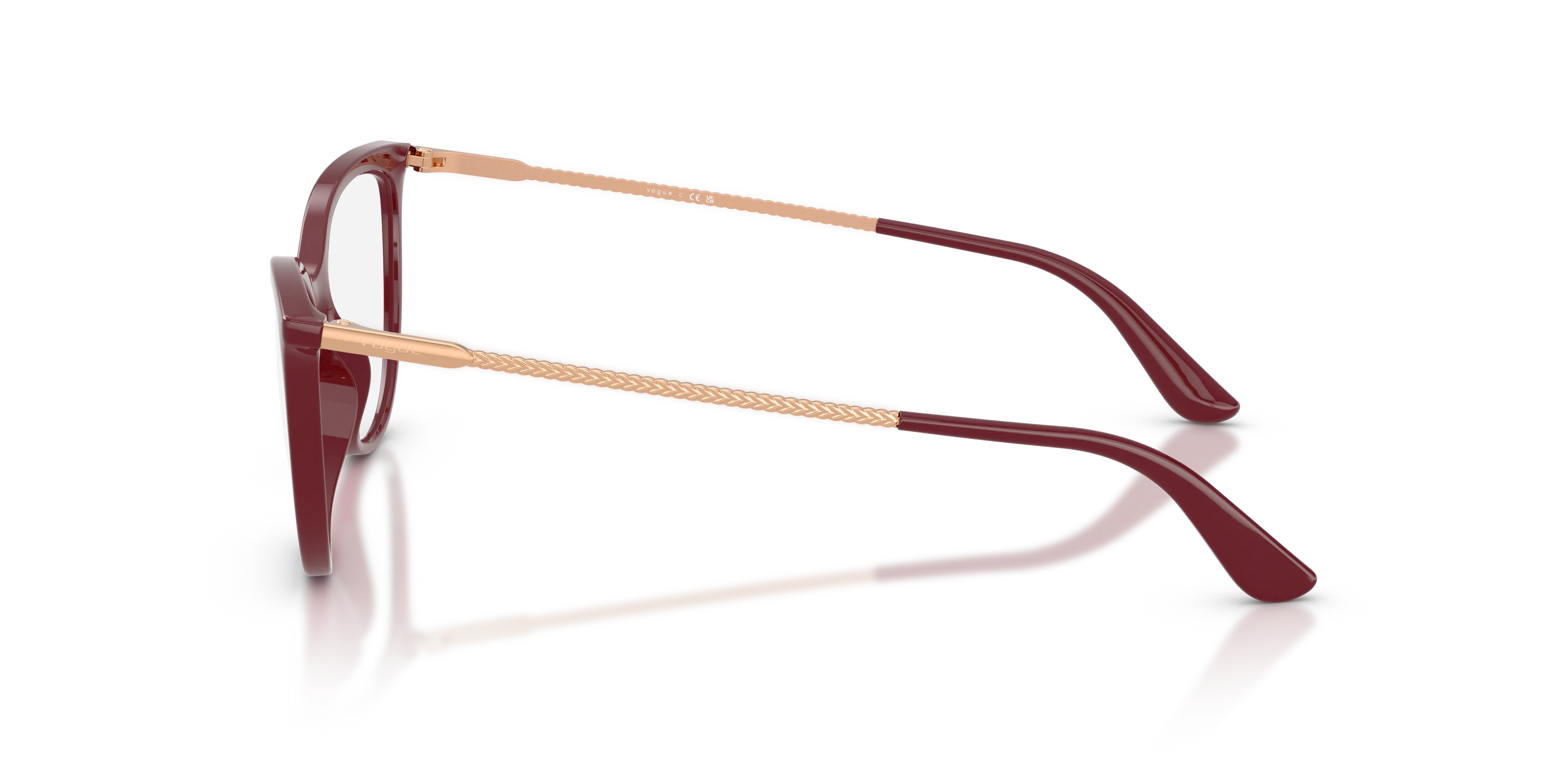 VOGUE EYEWEAR VO5239 2875 Montature da vista Iniettato Rosso Trasparente Cat Eye Normale - immagine 4
