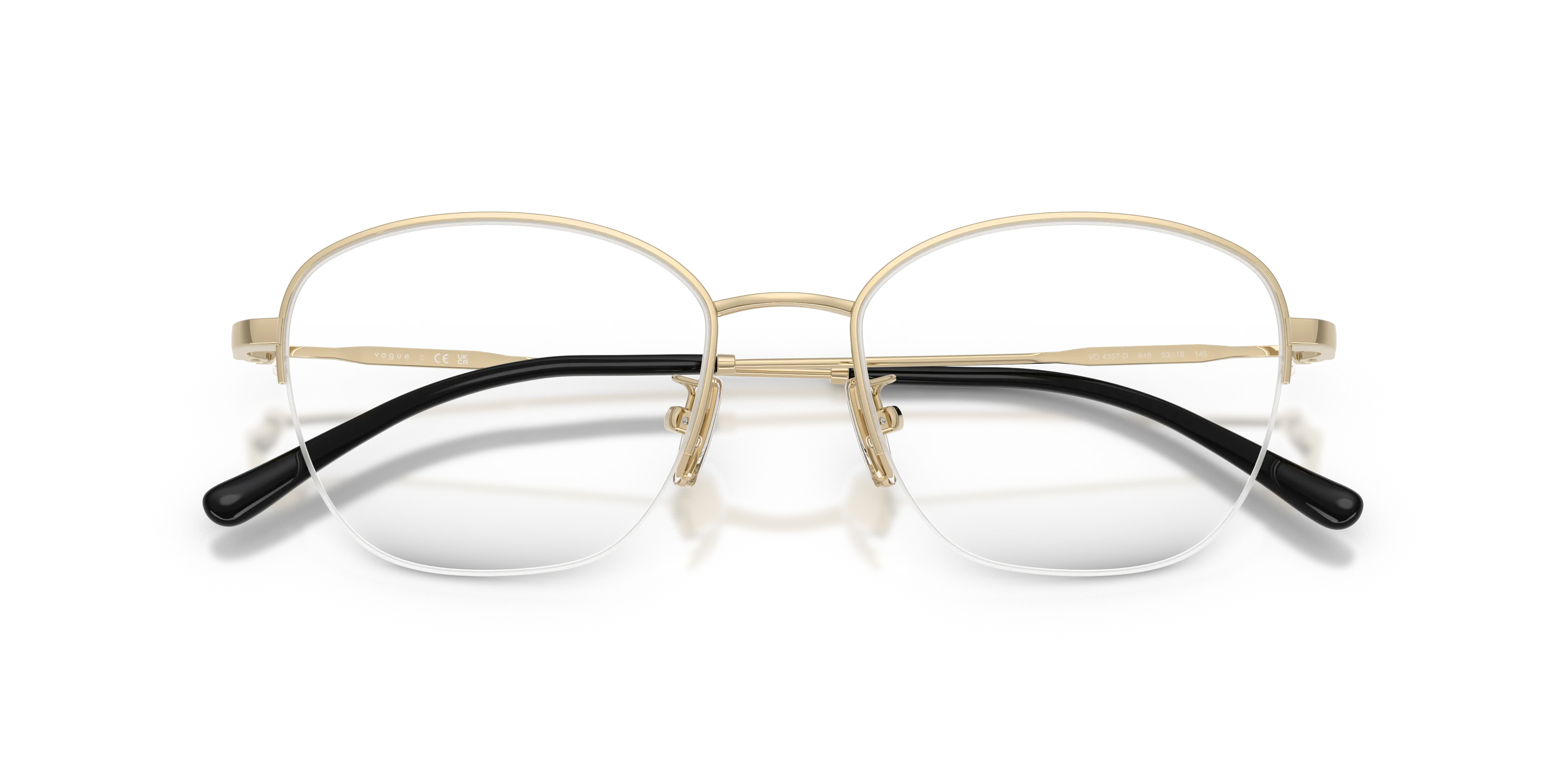 VOGUE EYEWEAR VO4357D 848 Montature da vista Metallo Oro Trasparente Geometrica Normale - immagine 2