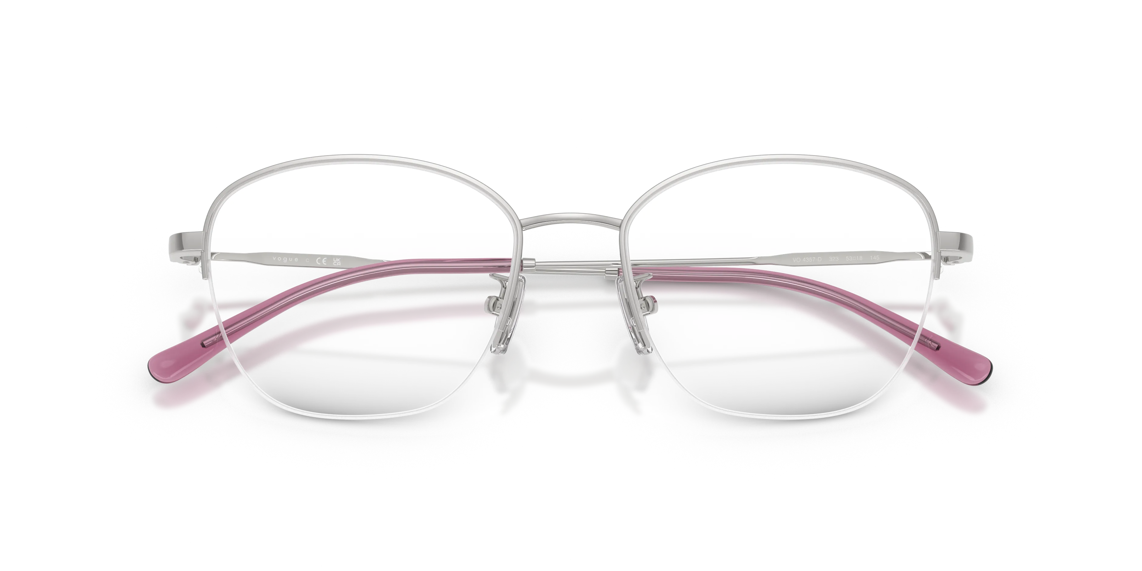 VOGUE EYEWEAR VO4357D 323 Montature da vista Metallo Argento Trasparente Geometrica Normale - immagine 2