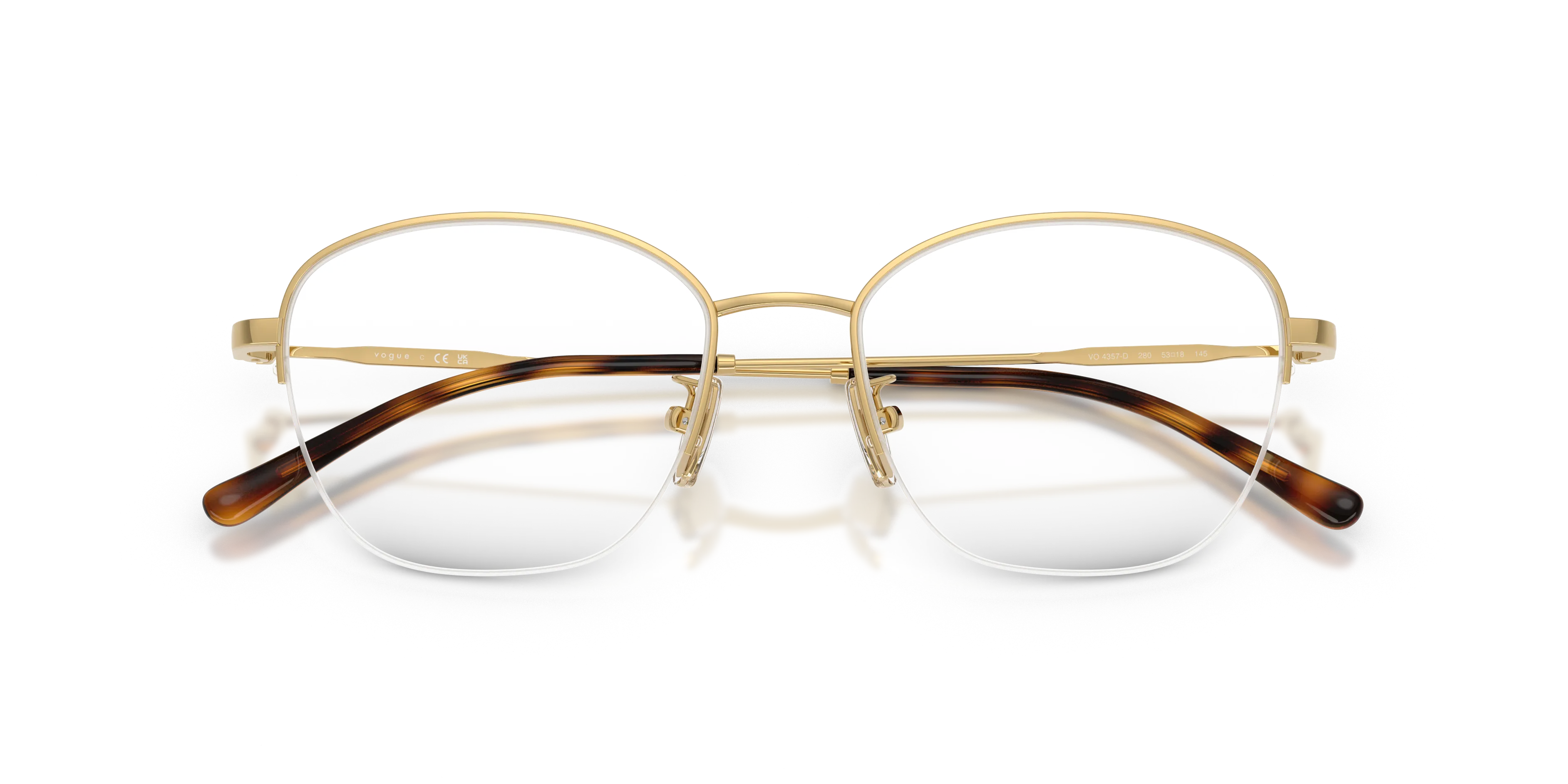 VOGUE EYEWEAR VO4357D 280 Montature da vista Metallo Oro Trasparente Geometrica Normale - immagine 2