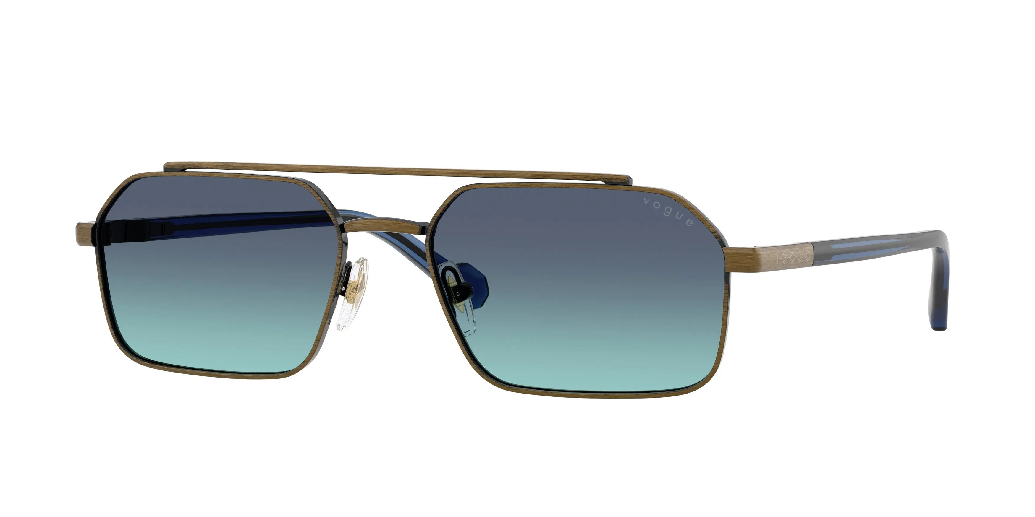 VOGUE EYEWEAR VO4356S 51374S Occhiali da sole Metallo Oro Blu Geometrica Normale Sfumato - immagine 1