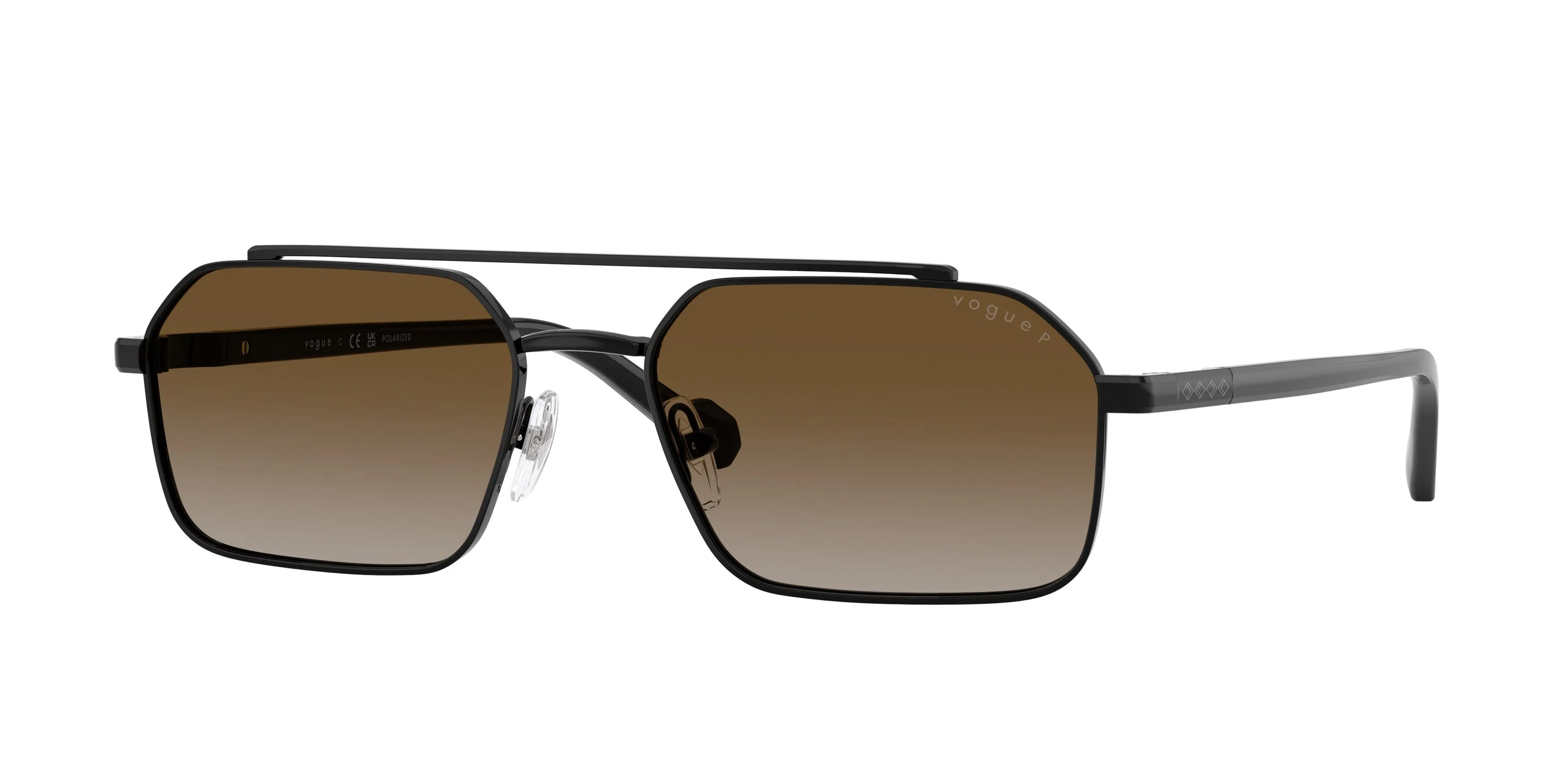 VOGUE EYEWEAR VO4356S 352/T5 Occhiali da sole Metallo Nero Grigio Geometrica Polarizzata Sfumato - immagine 1