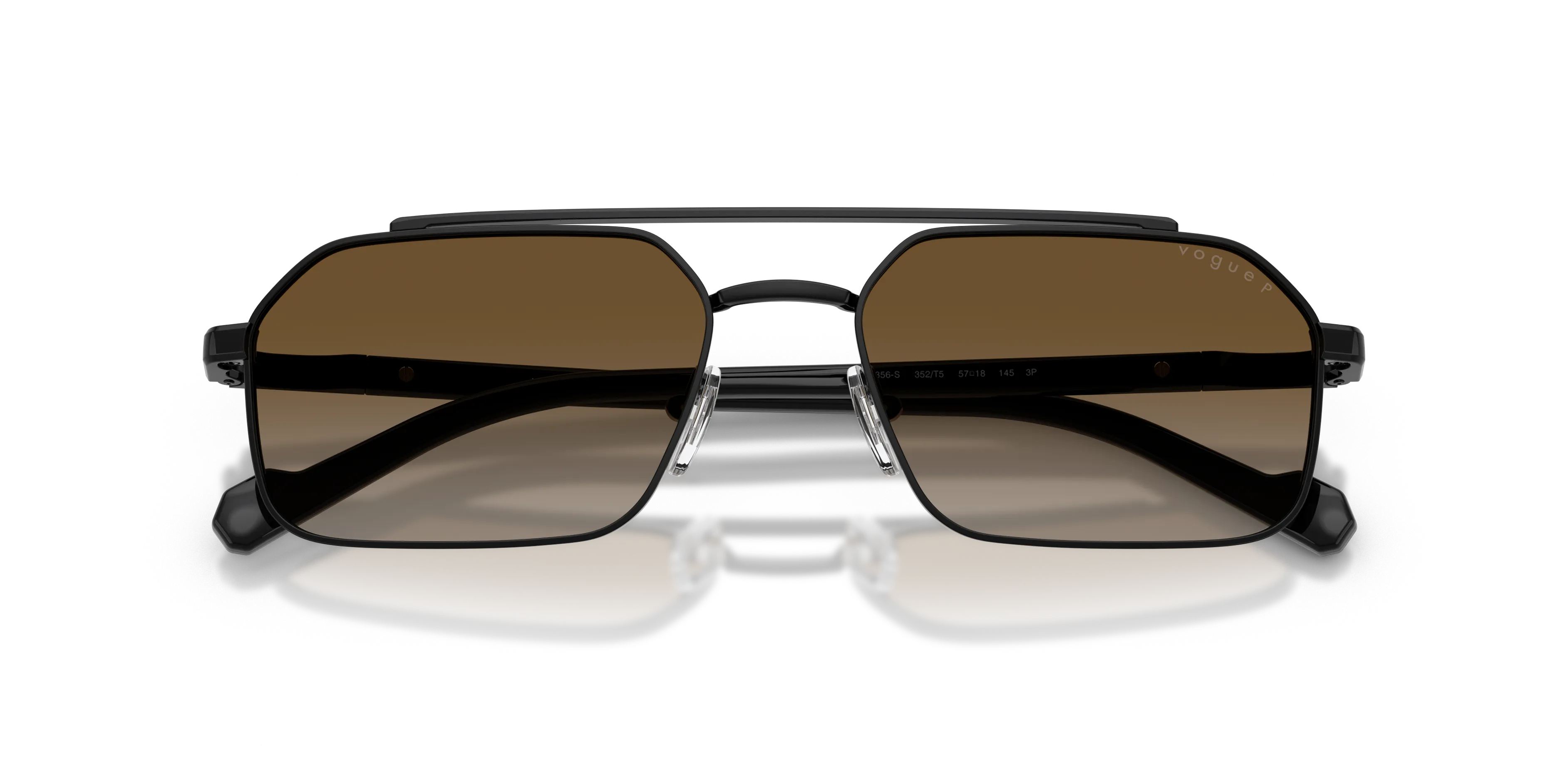 VOGUE EYEWEAR VO4356S 352/T5 Occhiali da sole Metallo Nero Grigio Geometrica Polarizzata Sfumato - immagine 2