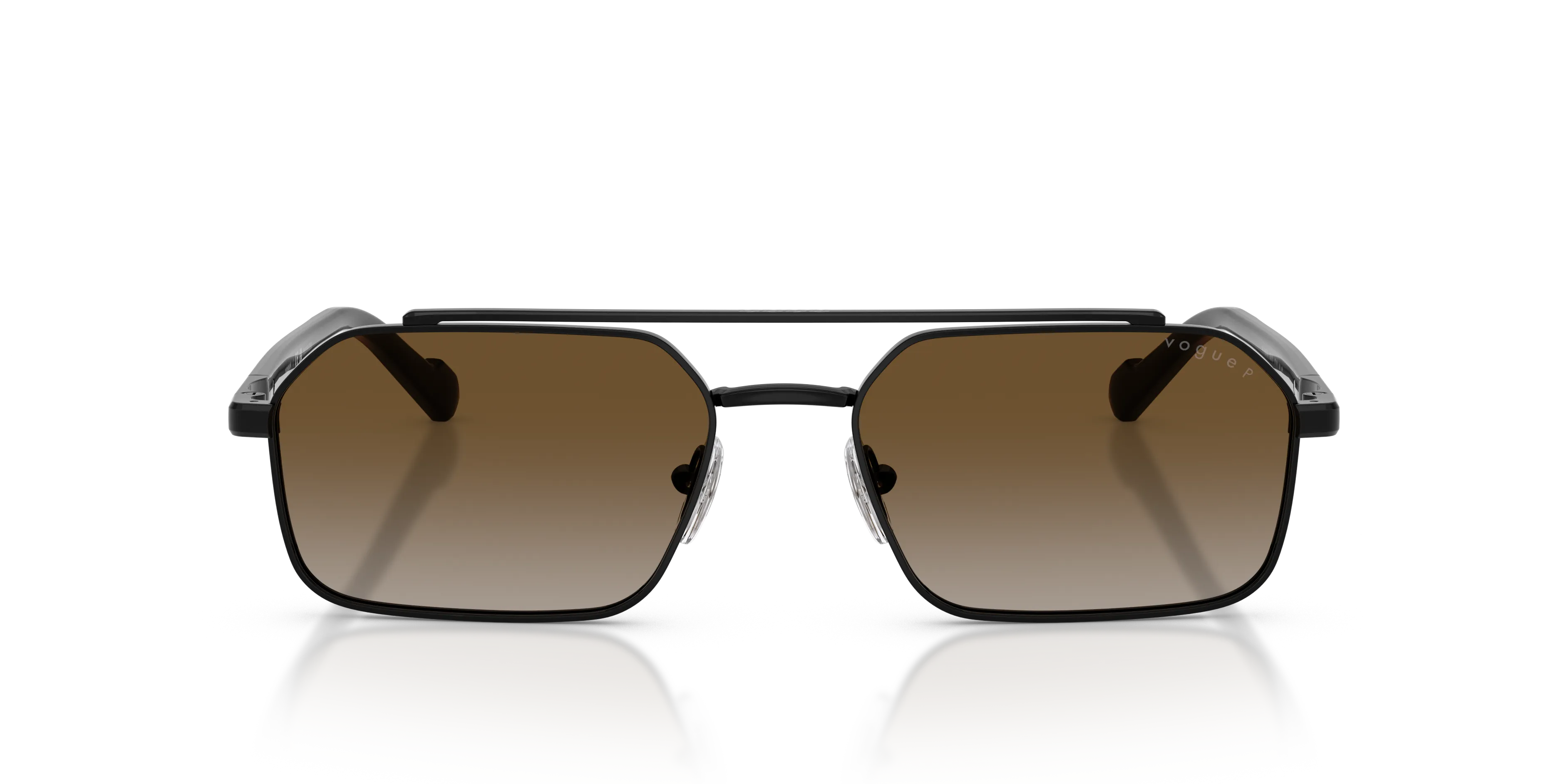 VOGUE EYEWEAR VO4356S 352/T5 Occhiali da sole Metallo Nero Grigio Geometrica Polarizzata Sfumato - immagine 3
