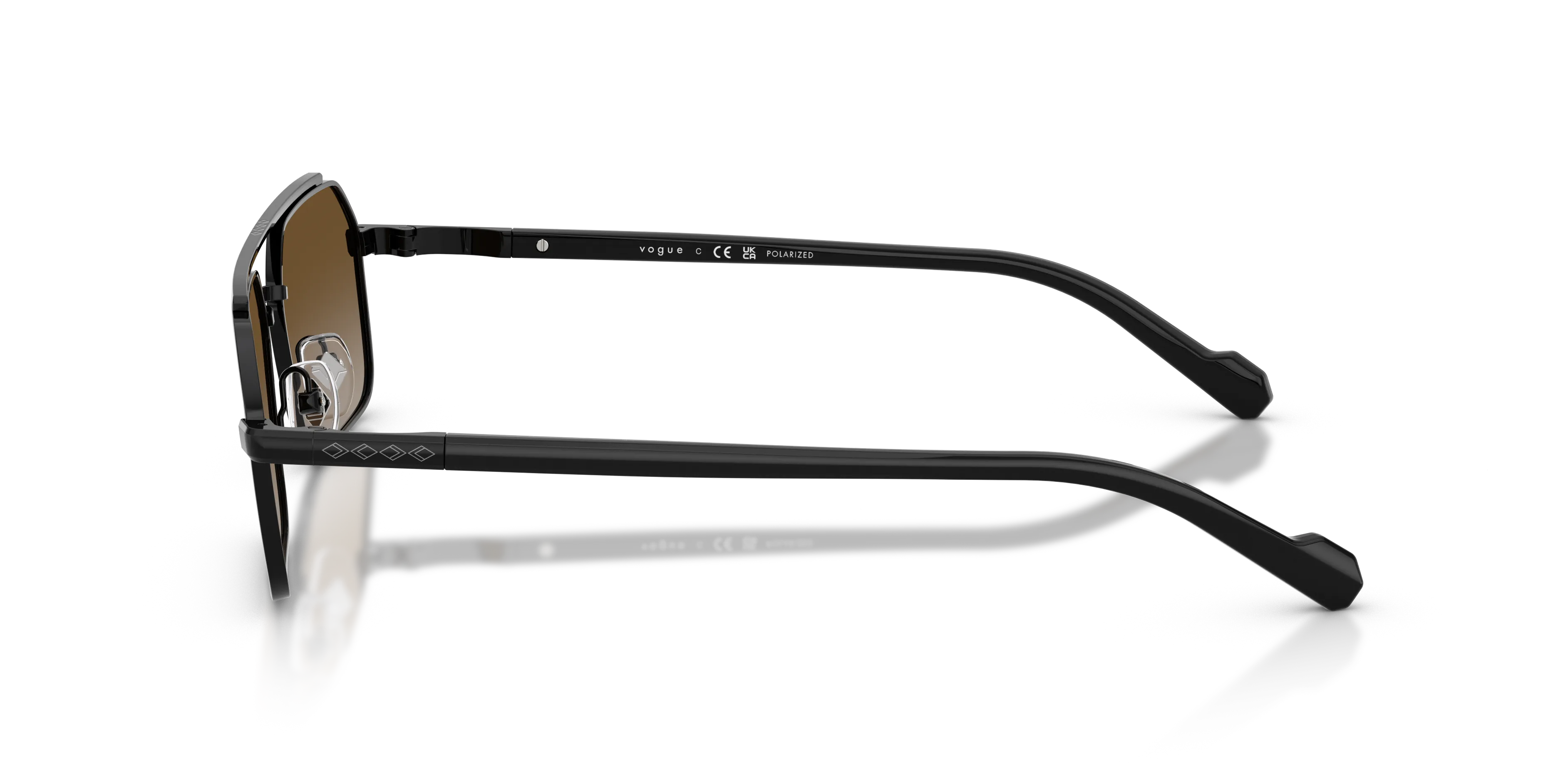 VOGUE EYEWEAR VO4356S 352/T5 Occhiali da sole Metallo Nero Grigio Geometrica Polarizzata Sfumato - immagine 4