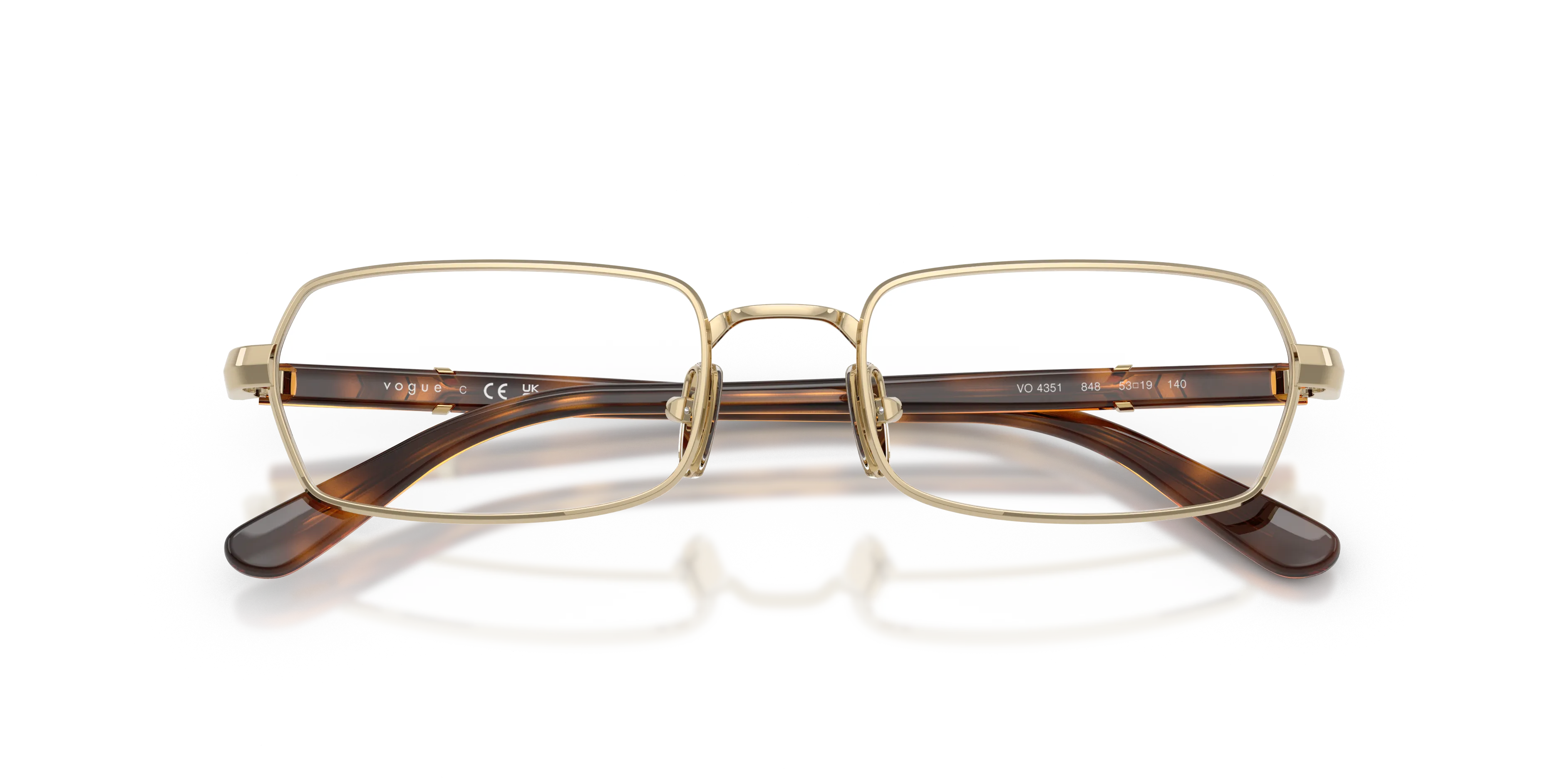 VOGUE EYEWEAR VO4351 848 Montature da vista Metallo Oro Trasparente Geometrica Normale - immagine 2