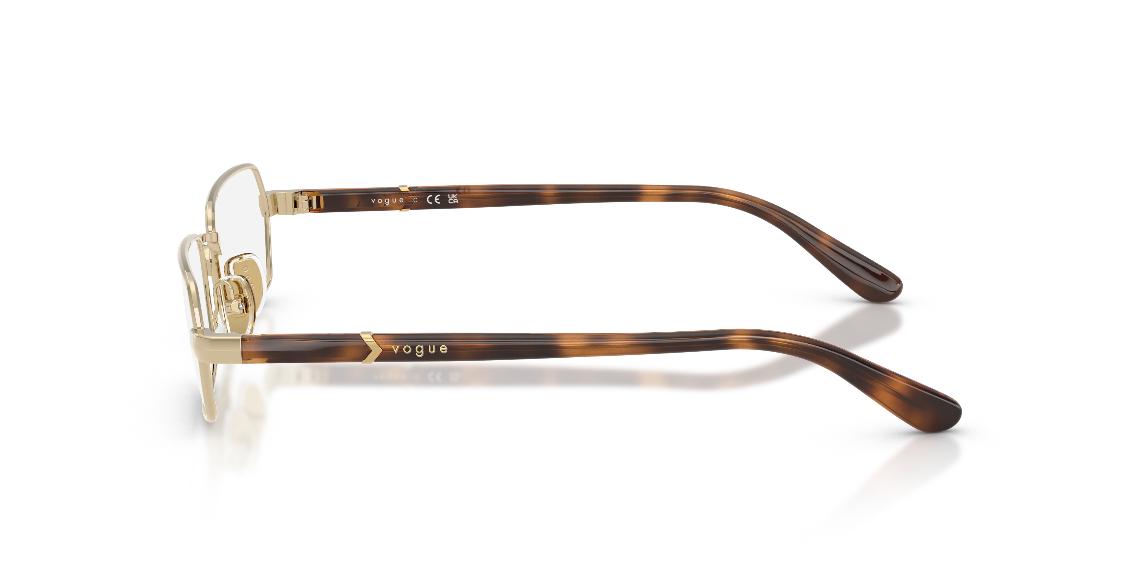 VOGUE EYEWEAR VO4351 848 Montature da vista Metallo Oro Trasparente Geometrica Normale - immagine 4