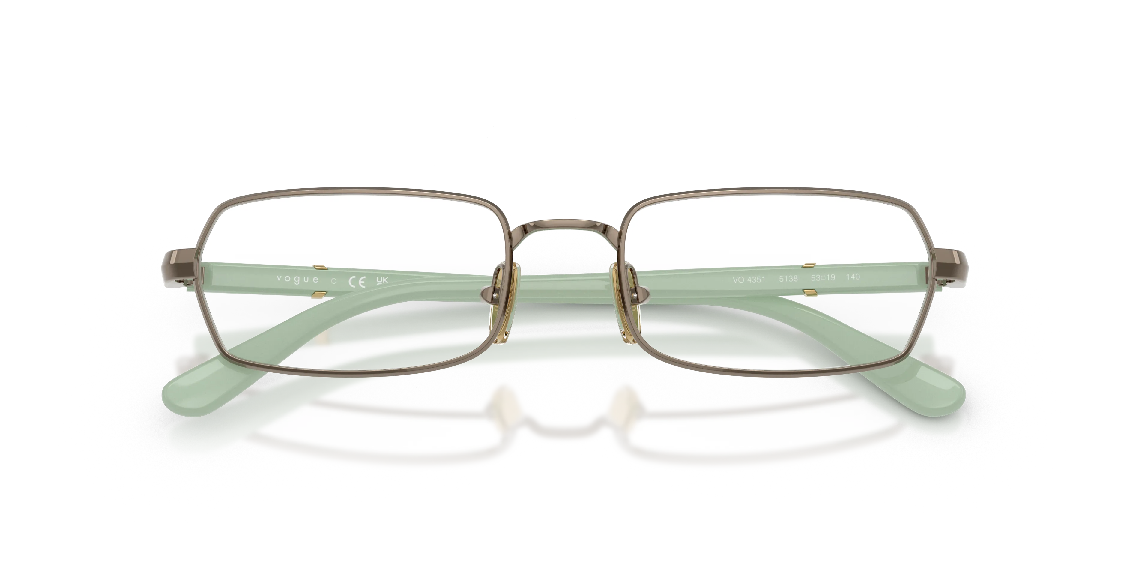 VOGUE EYEWEAR VO4351 5138 Montature da vista Metallo Marrone Trasparente Geometrica Normale - immagine 2