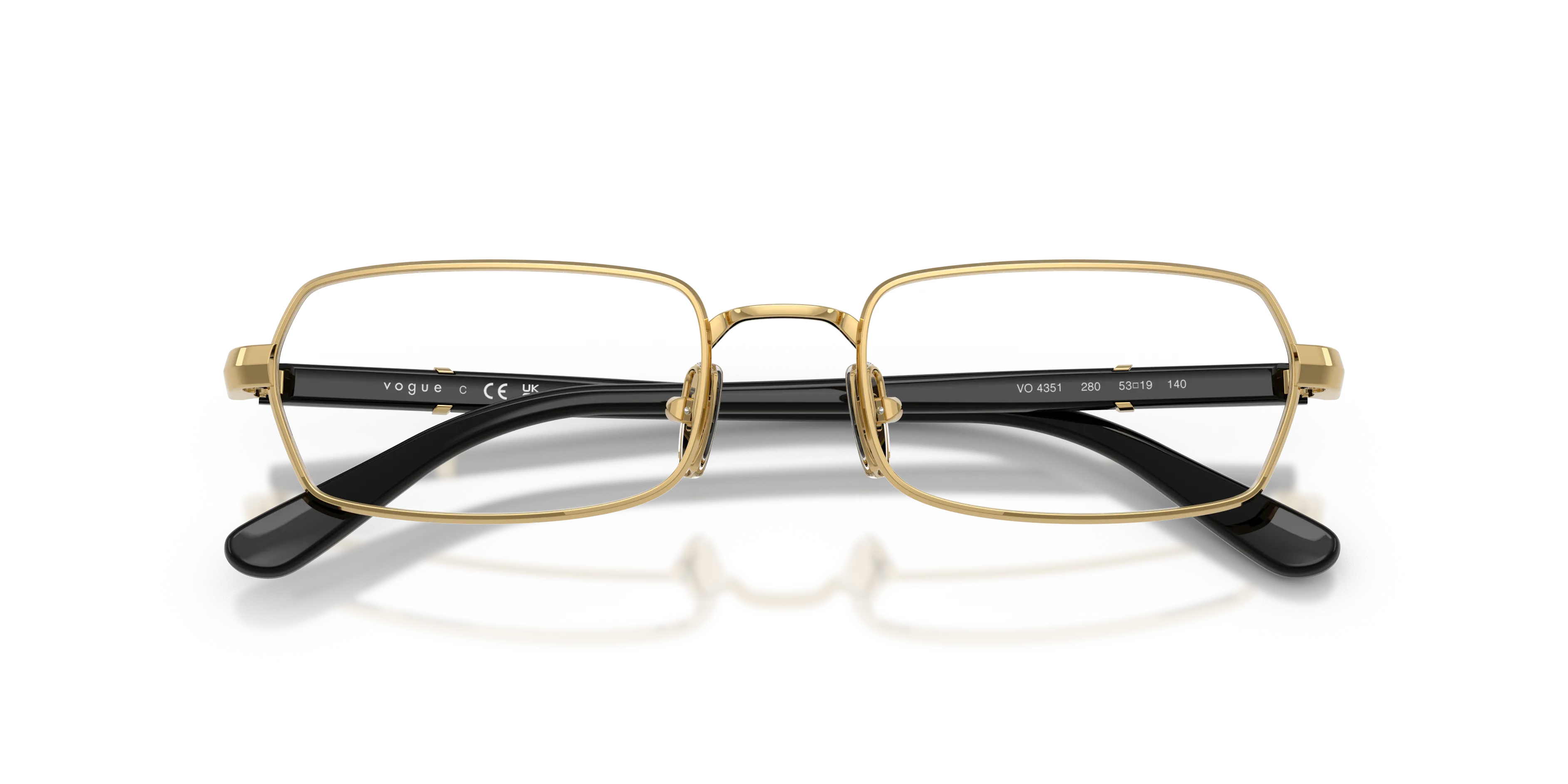 VOGUE EYEWEAR VO4351 280 Montature da vista Metallo Oro Trasparente Geometrica Normale - immagine 2