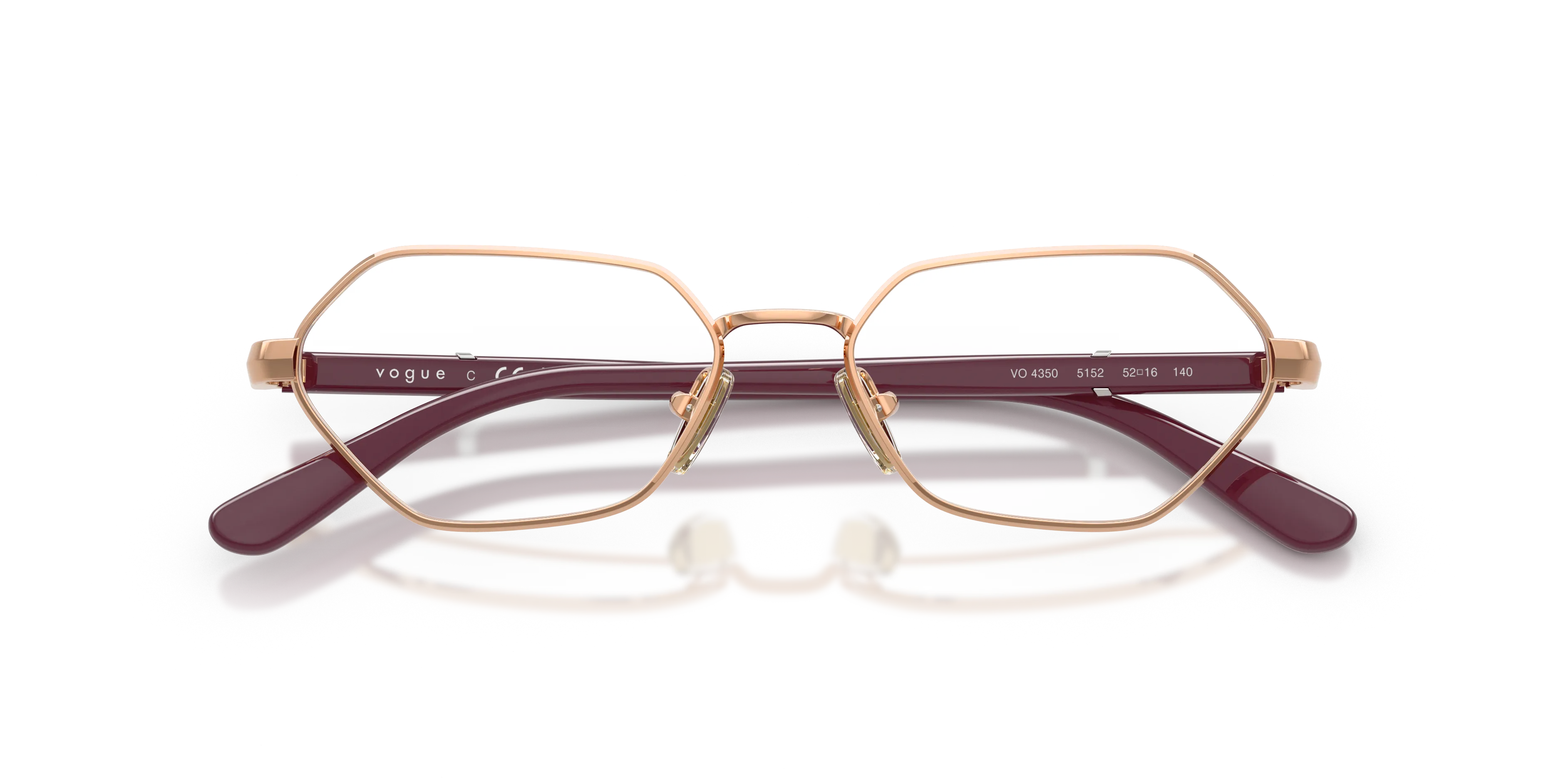 VOGUE EYEWEAR VO4350 5152 Montature da vista Metallo Oro Trasparente Farfalla Normale - immagine 2