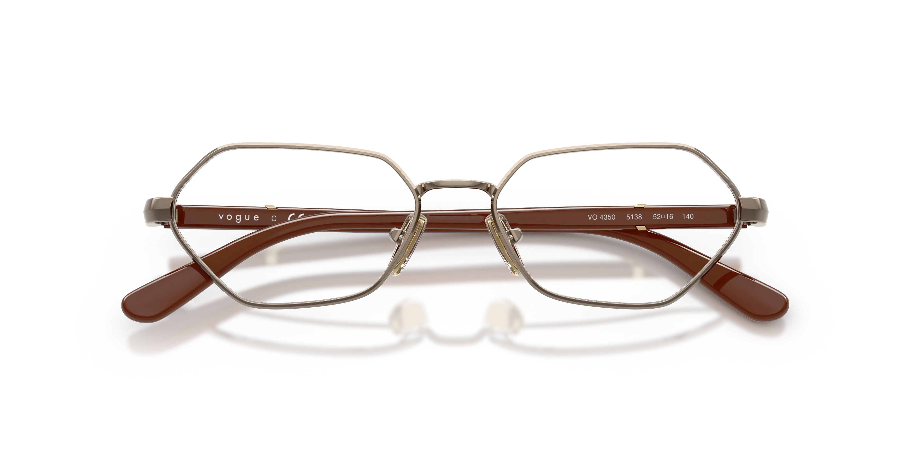 VOGUE EYEWEAR VO4350 5138 Montature da vista Metallo Marrone Trasparente Farfalla Normale - immagine 2