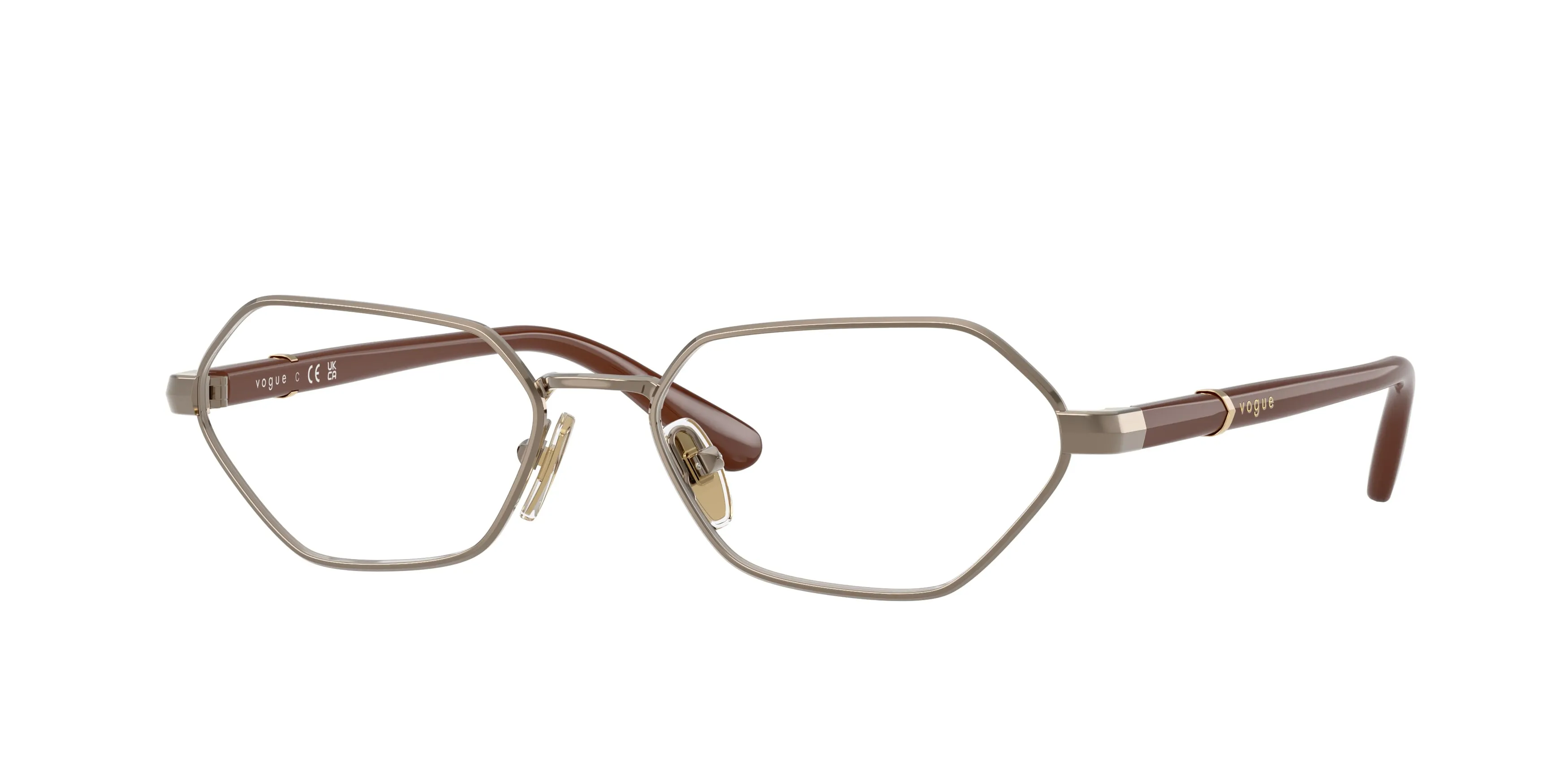 VOGUE EYEWEAR VO4350 5138 Montature da vista Metallo Marrone Trasparente Farfalla Normale - immagine 1