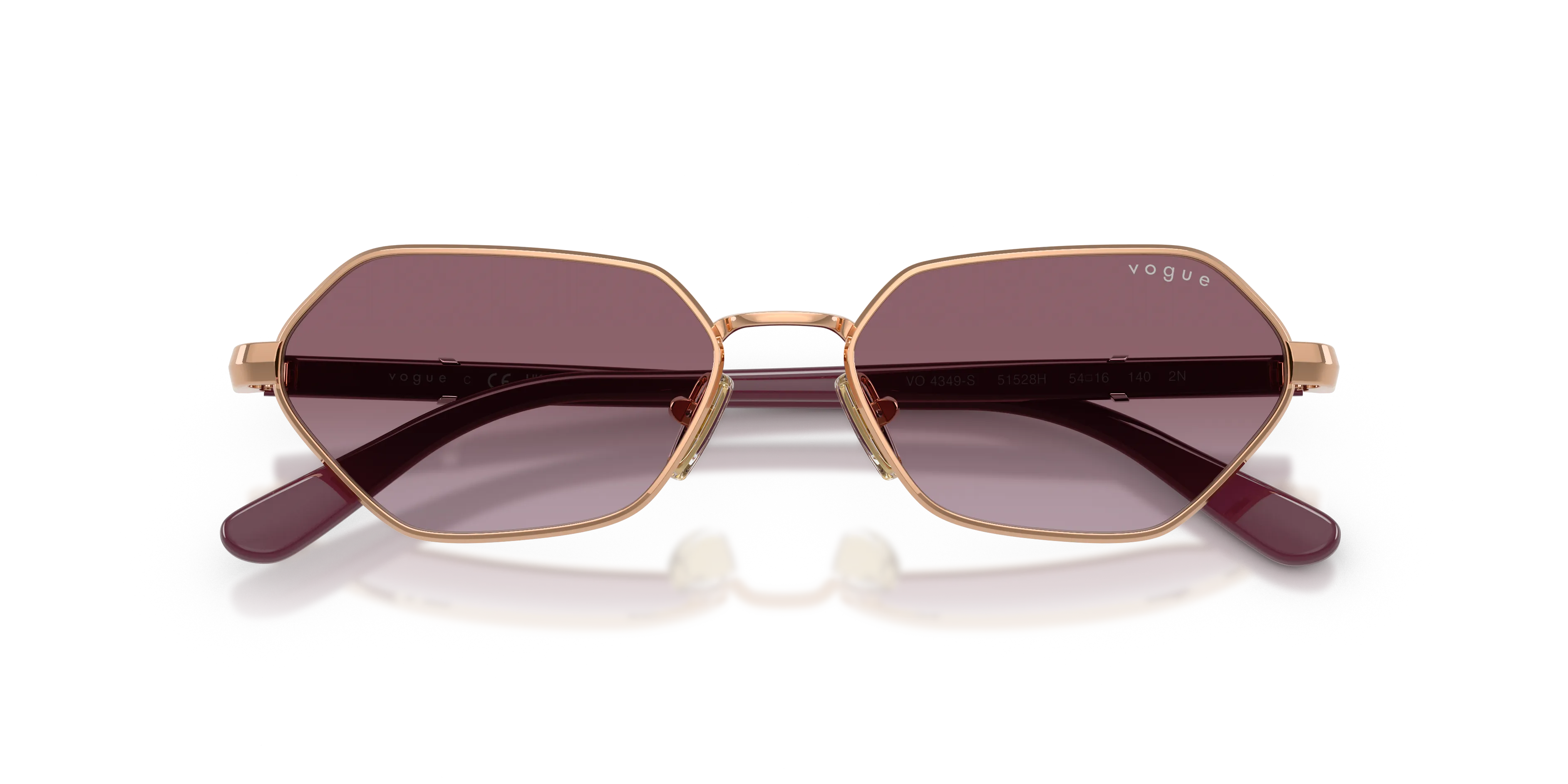 VOGUE EYEWEAR VO4349S 51528H Occhiali da sole Metallo Oro Viola Farfalla Normale Sfumato - immagine 2