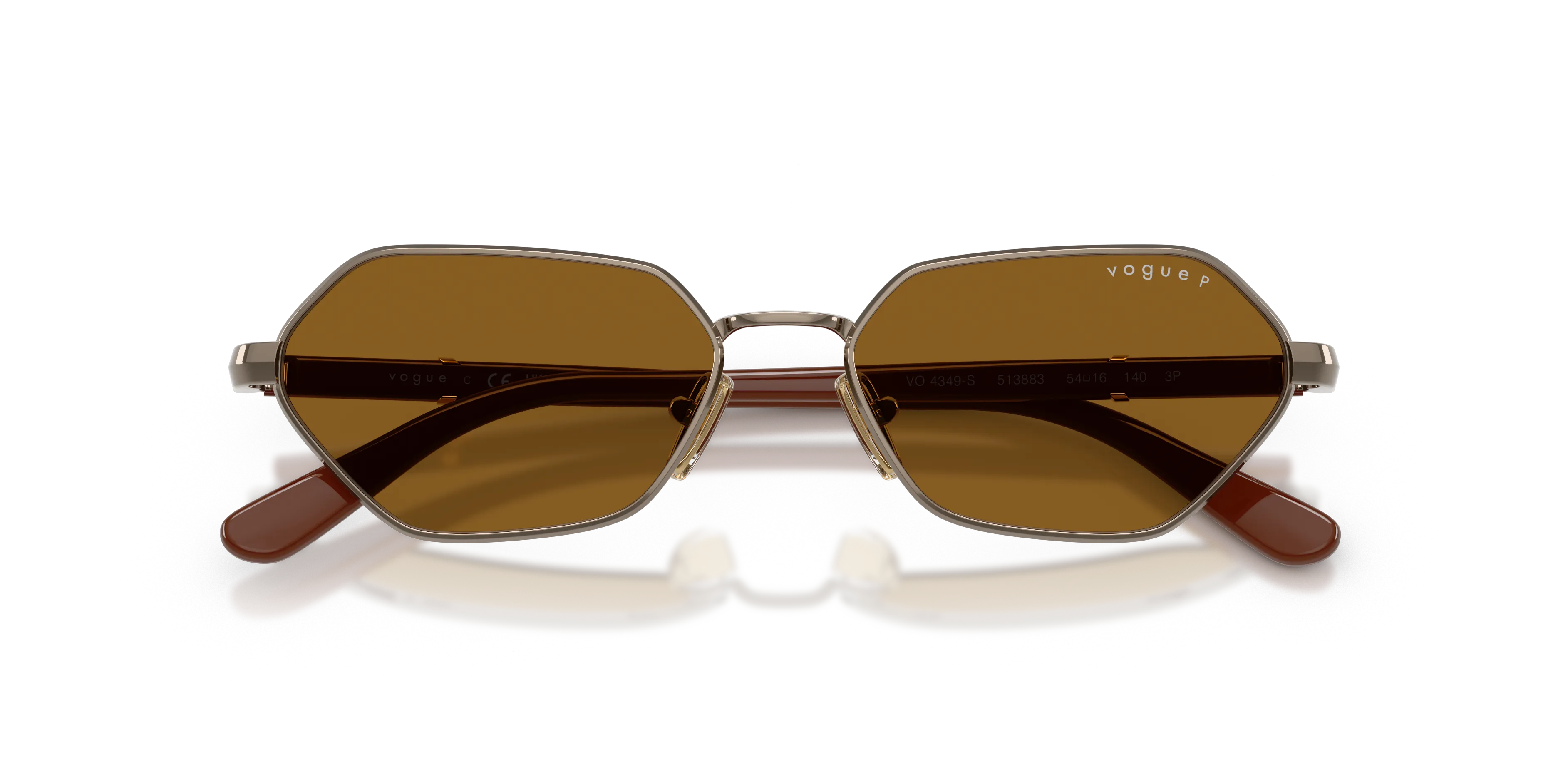VOGUE EYEWEAR VO4349S 513883 Occhiali da sole Metallo Marrone Marrone Farfalla Polarizzata - immagine 2