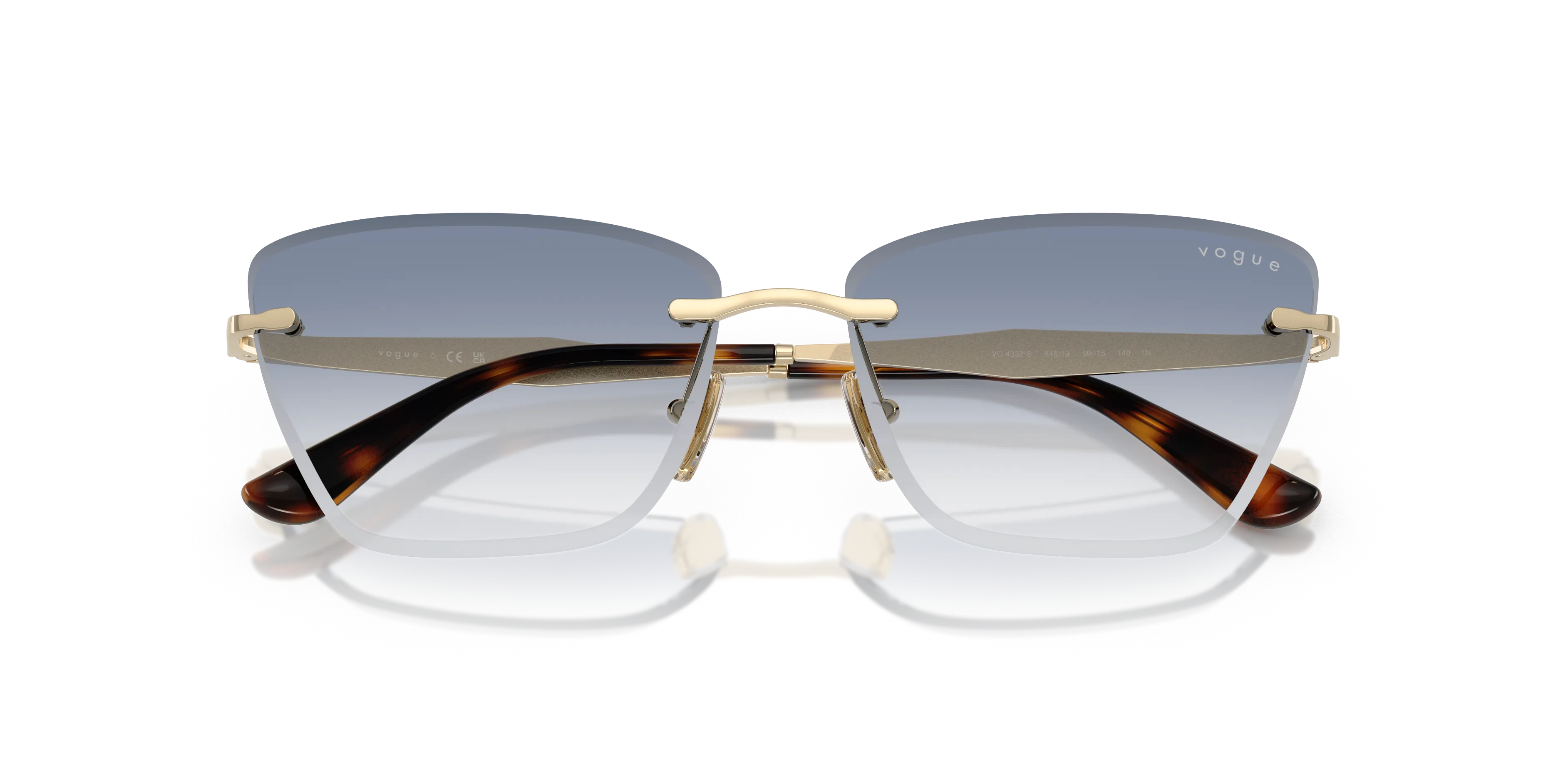 VOGUE EYEWEAR VO4332S 848/19 Occhiali da sole Metallo Oro Blu Cat Eye Normale Sfumato - immagine 2