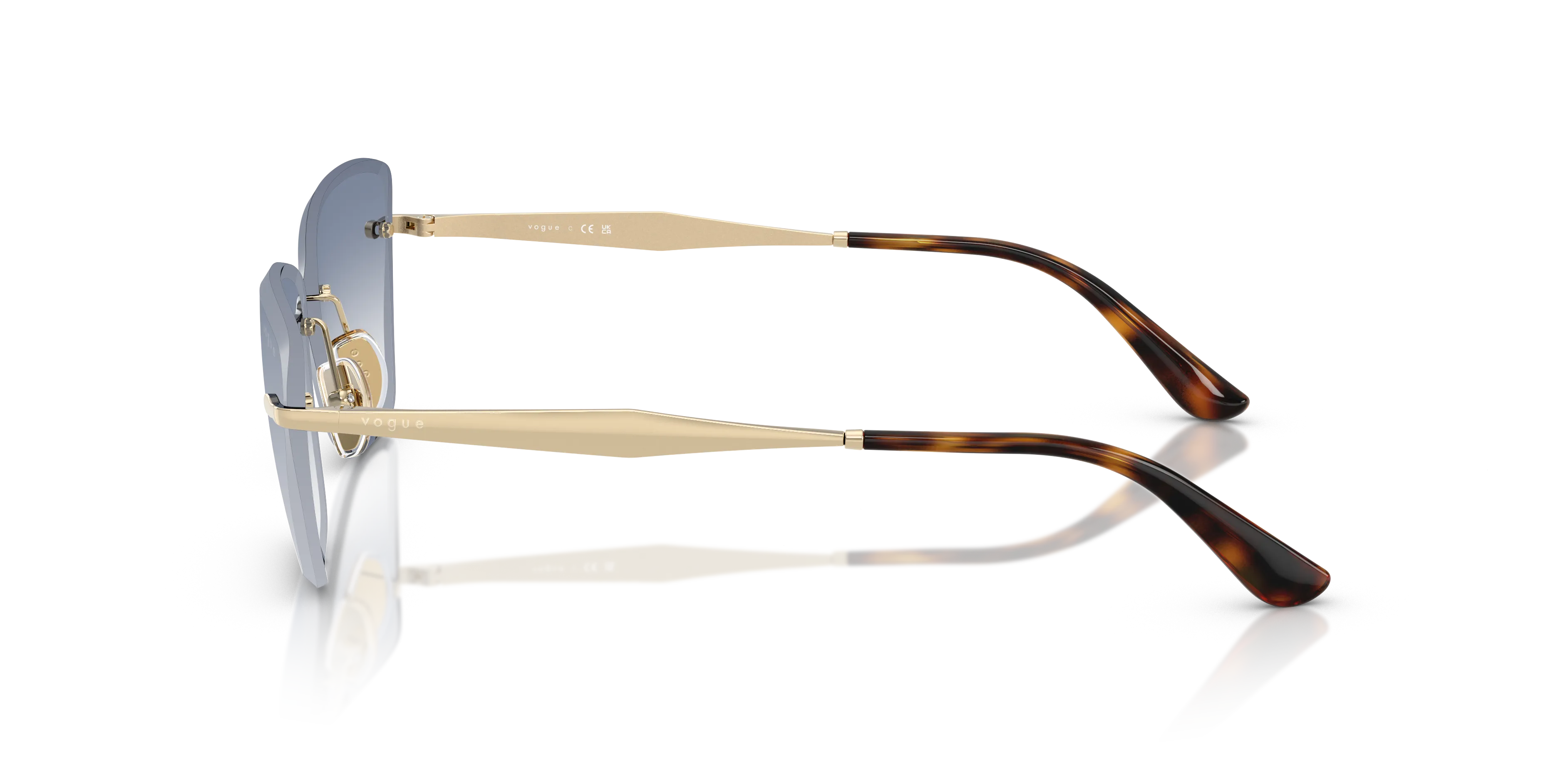VOGUE EYEWEAR VO4332S 848/19 Occhiali da sole Metallo Oro Blu Cat Eye Normale Sfumato - immagine 4