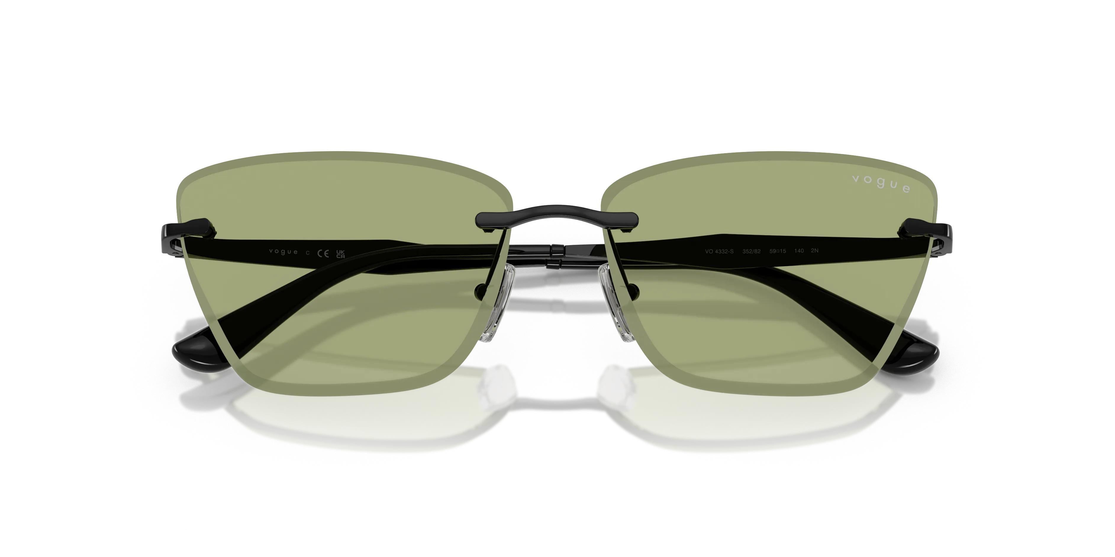 VOGUE EYEWEAR VO4332S 352/82 Occhiali da sole Metallo Nero Verde Cat Eye Normale - immagine 2