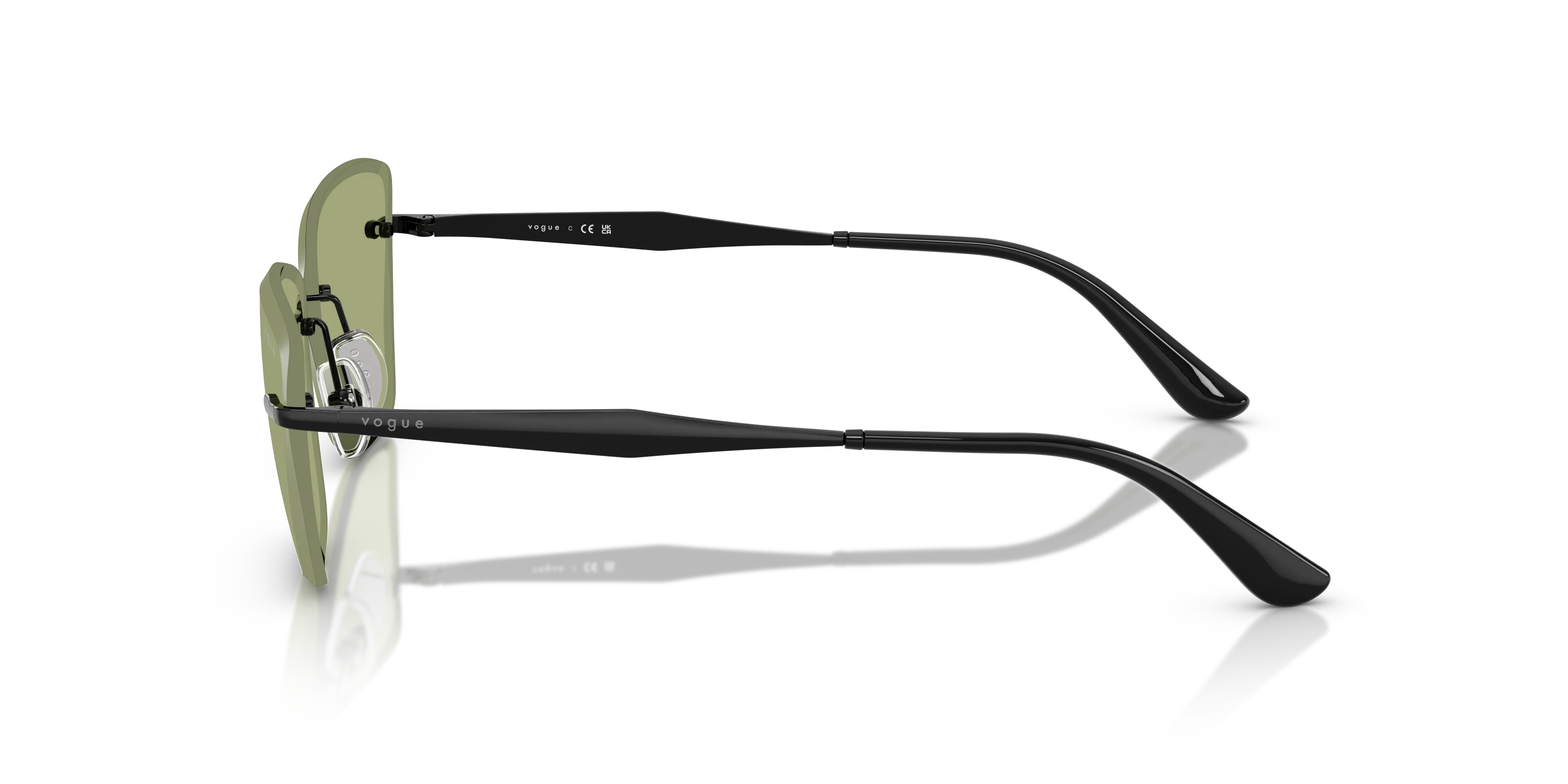 VOGUE EYEWEAR VO4332S 352/82 Occhiali da sole Metallo Nero Verde Cat Eye Normale - immagine 4