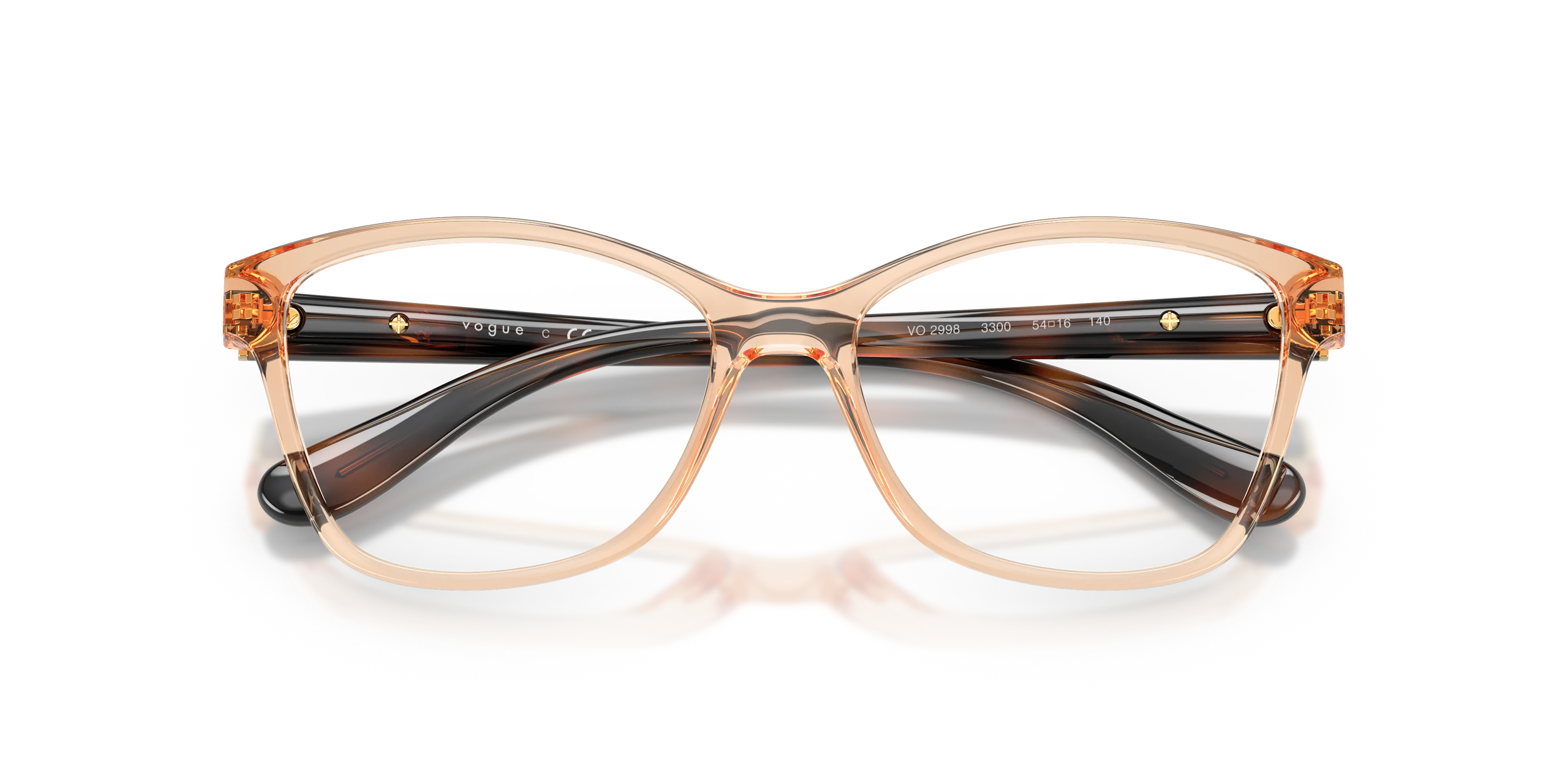 VOGUE EYEWEAR VO2998 3300 Montature da vista Iniettato Marrone Trasparente Cat Eye Normale - immagine 2
