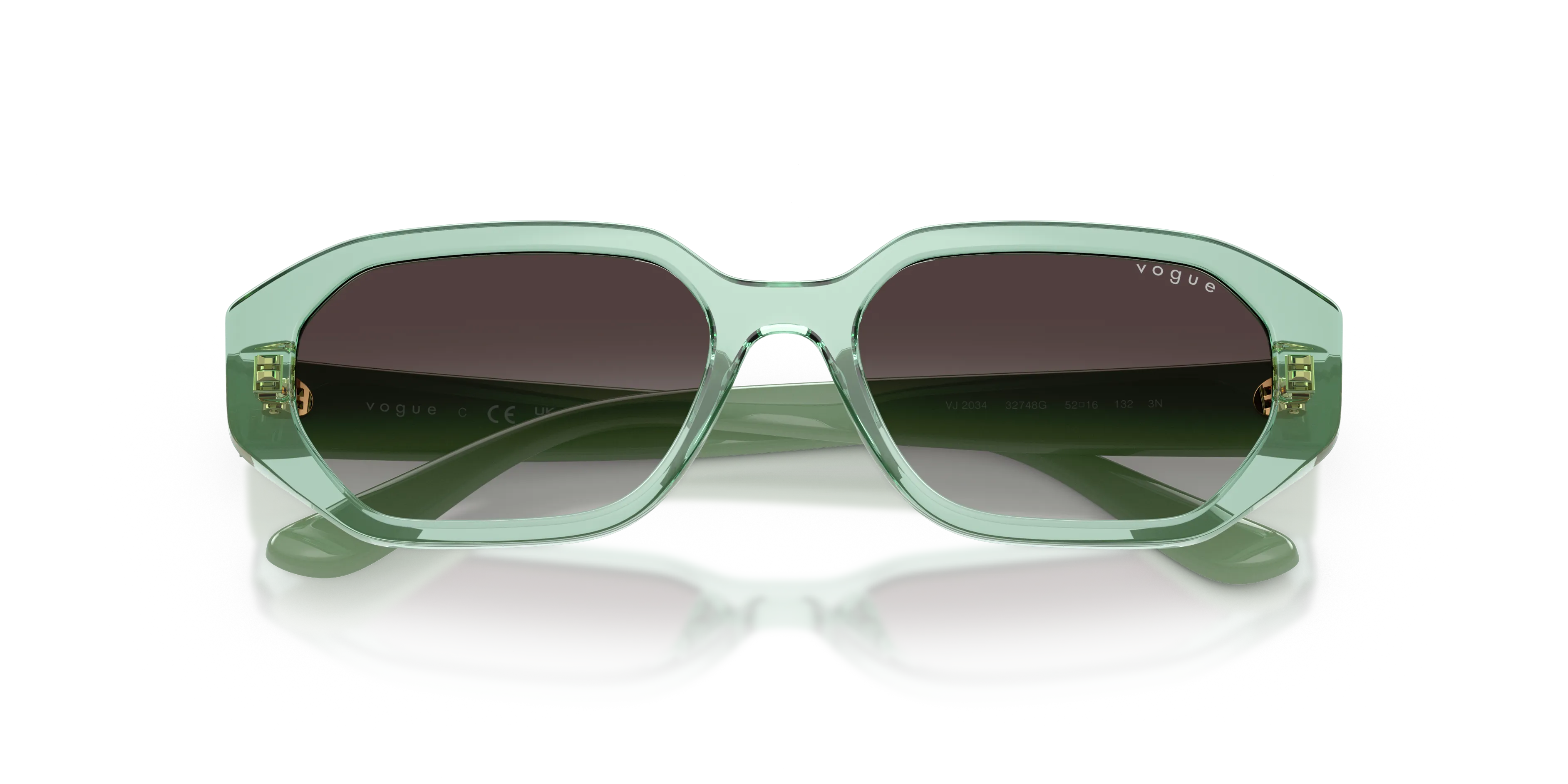 VOGUE EYEWEAR VJ2034 32748G Occhiali da sole bambino Nylon Trasparente Grigio Geometrica Normale Sfumato - immagine 2